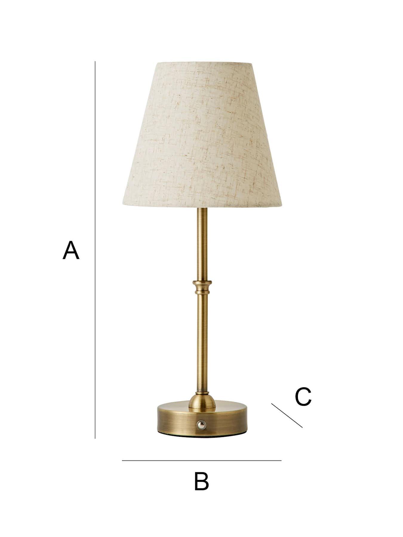 Image 7 of 7 of ValueLights Lowe Traditional Antique Brass Rechargeable Table Lamp
