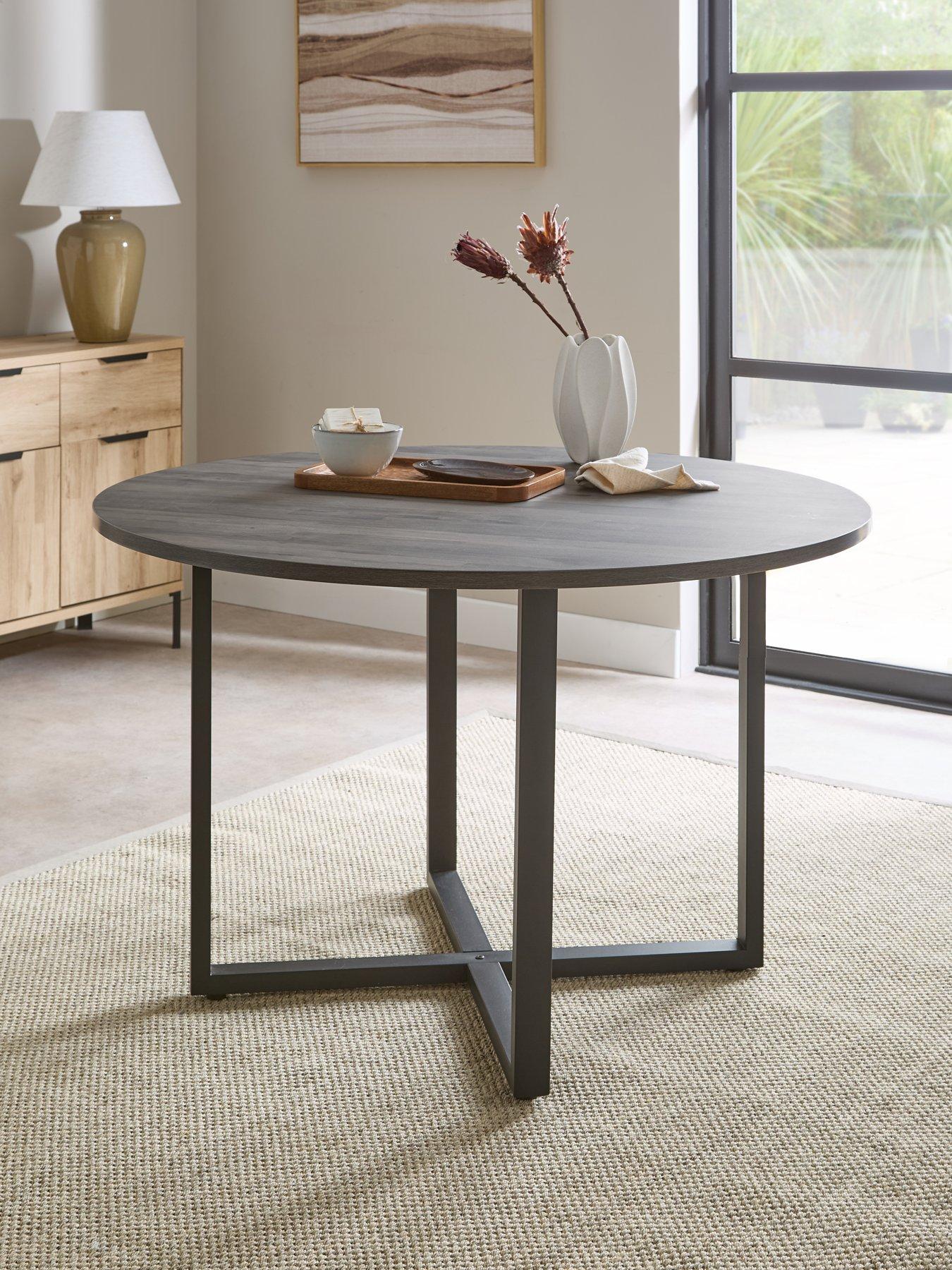 Image 1 of 7 of The Very Collection Harlem Black Oak Round Dining Table - FSC&reg; Certified