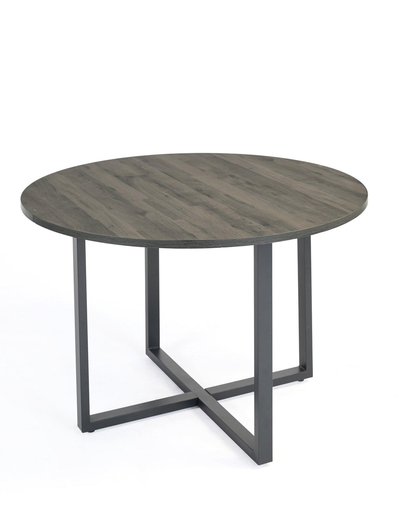 Image 3 of 7 of The Very Collection Harlem Black Oak Round Dining Table - FSC&reg; Certified