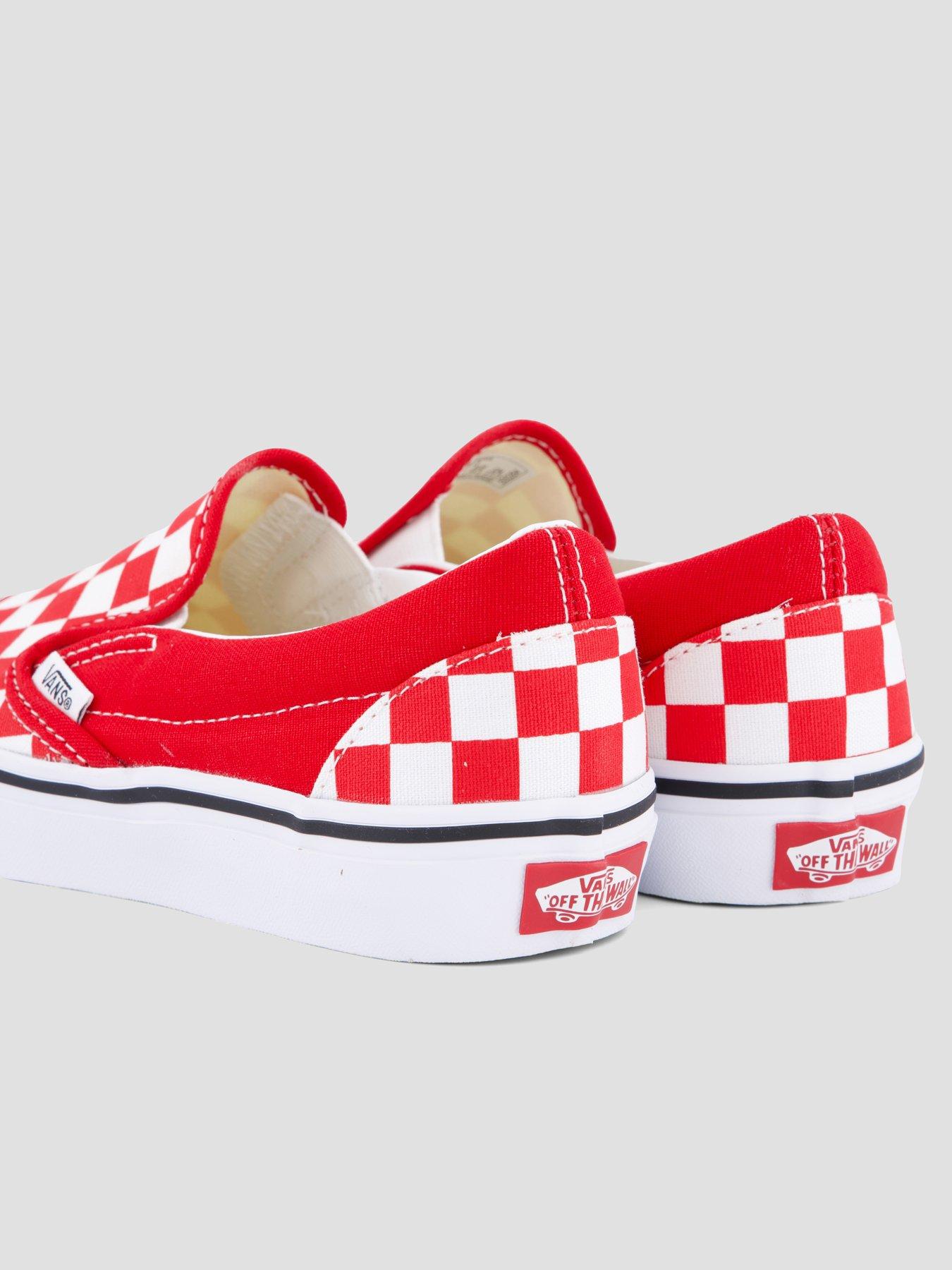 Image 5 of 7 of Vans Boys Classic Slip-On Checkerboard Trainers - Red