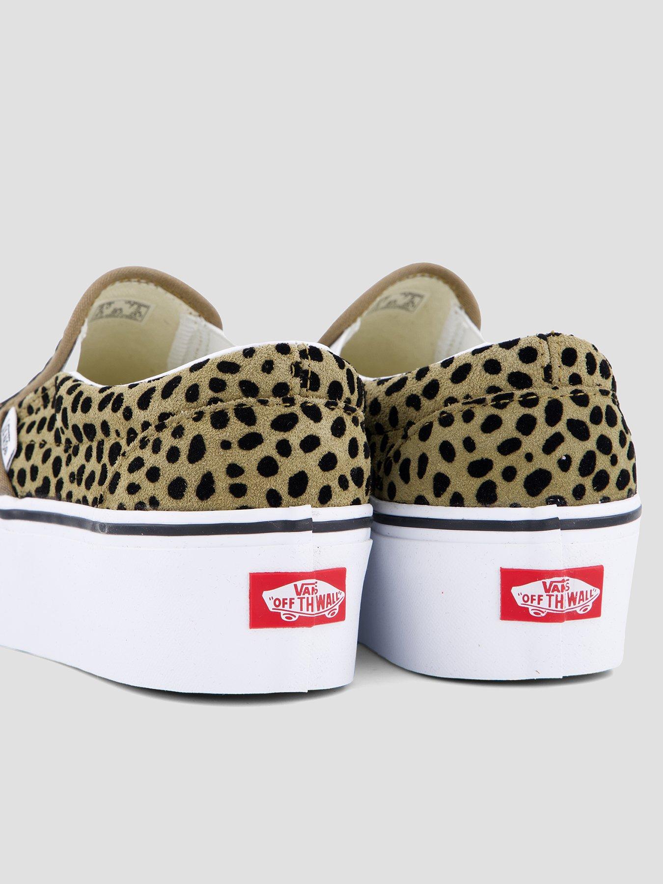 Image 3 of 8 of Vans Womens Slip-On Platform Spot Print Trainers - Brown