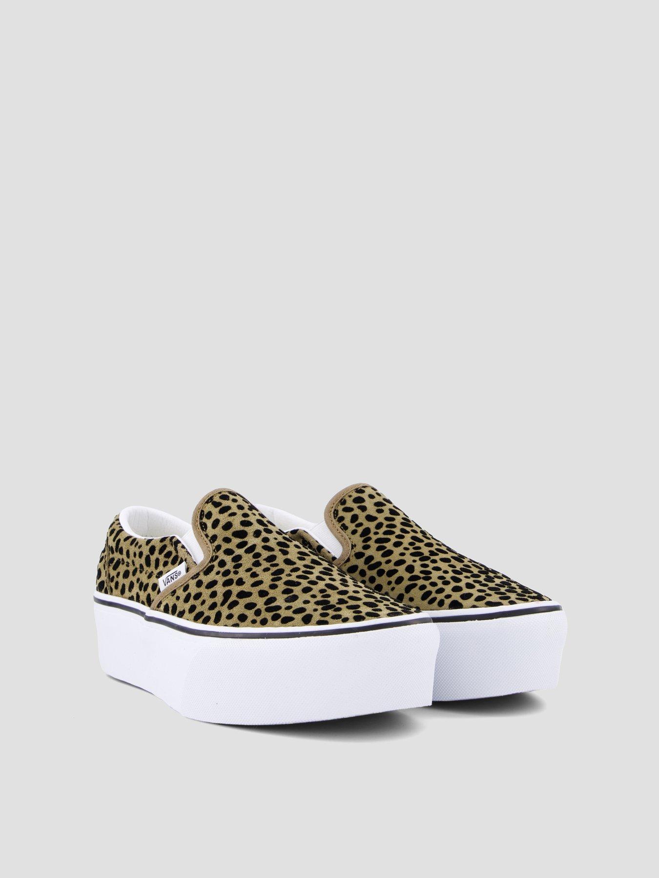Image 7 of 8 of Vans Womens Slip-On Platform Spot Print Trainers - Brown