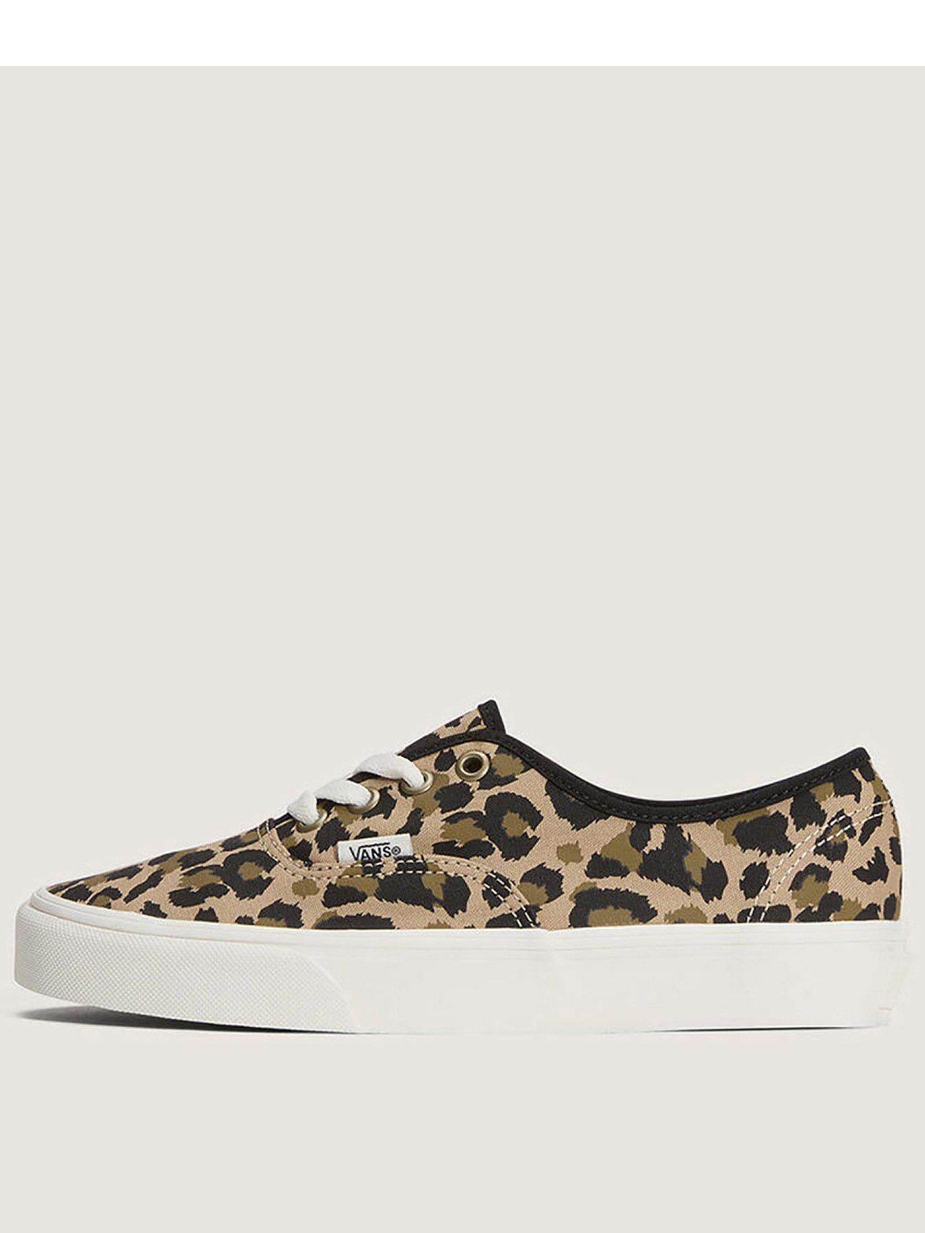 Vans Womens Authentic Leopard Print Trainer - Black
