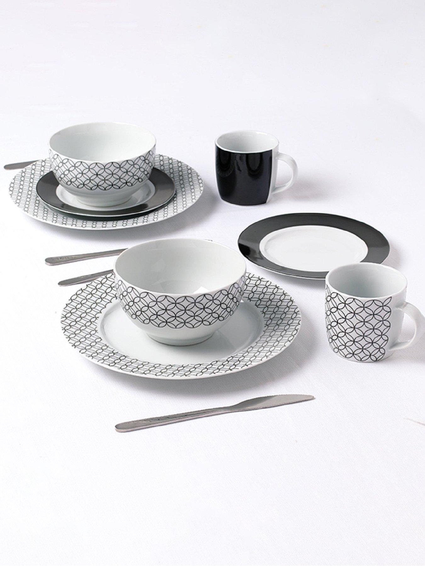 front image of waterside-16pc-black-geo