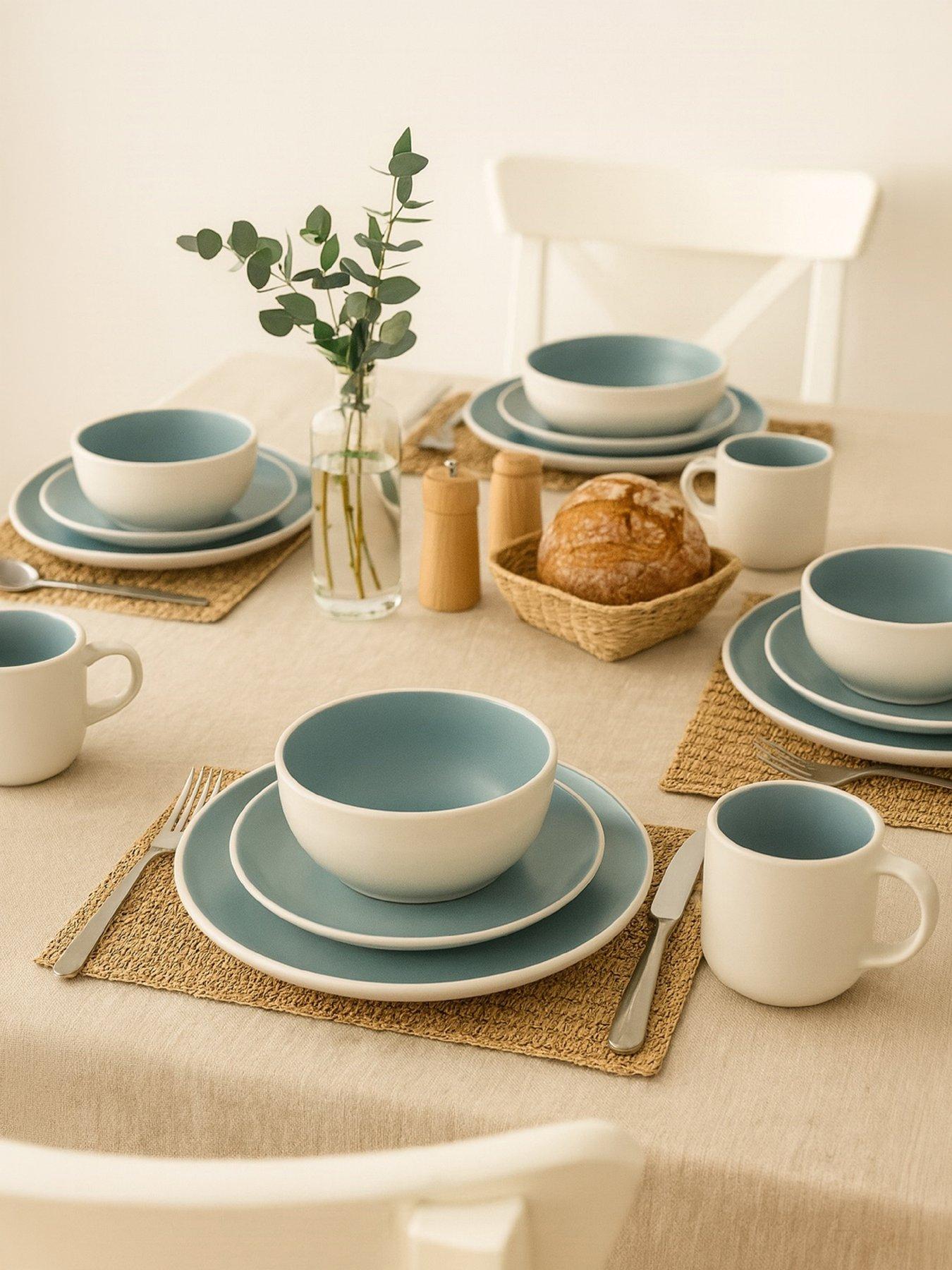 Image 1 of 3 of WATERSIDE 16pc 2tone Pastel Blue