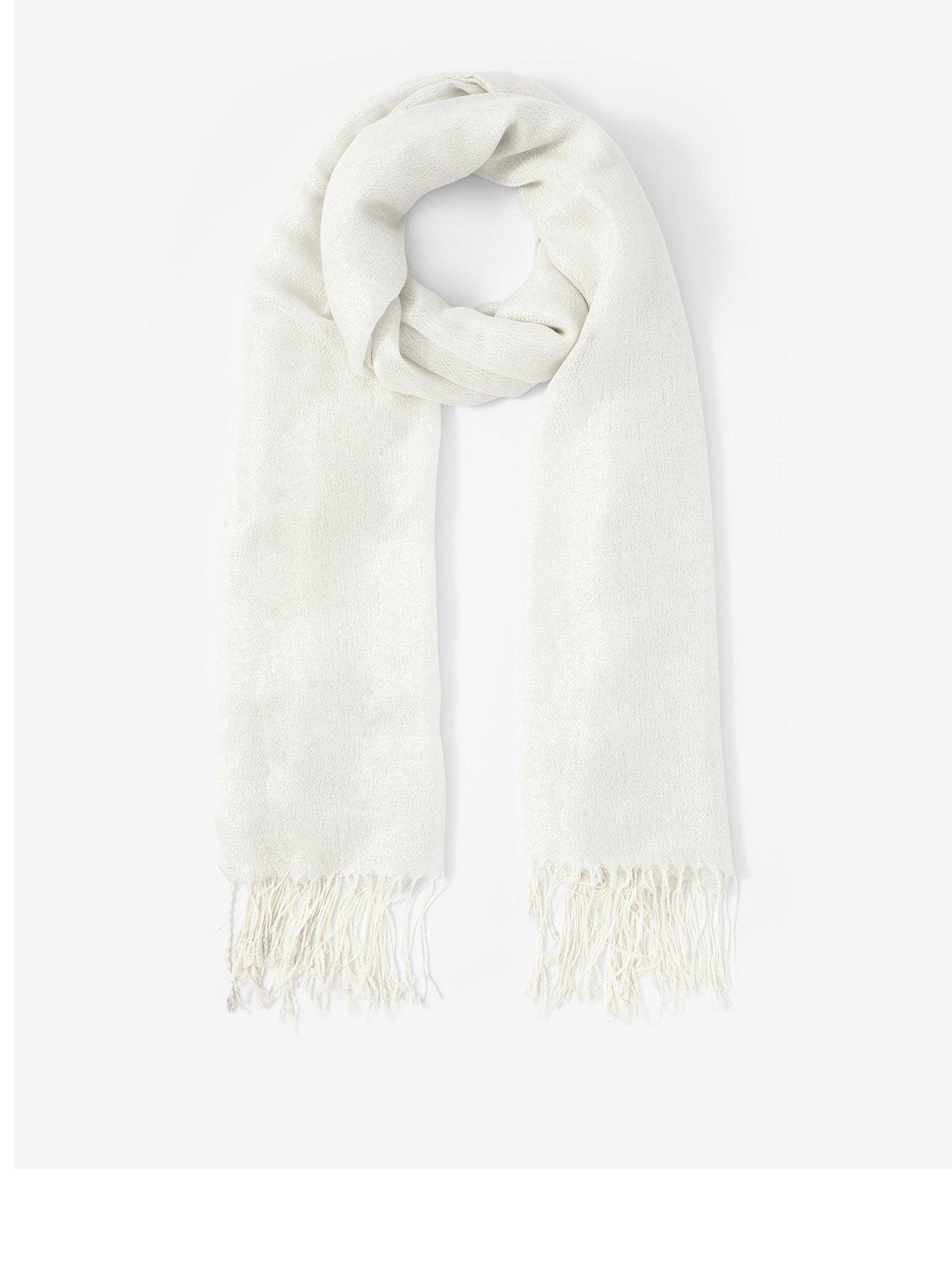 Mint Velvet Silver Metallic Lightweight Scarf - Silver