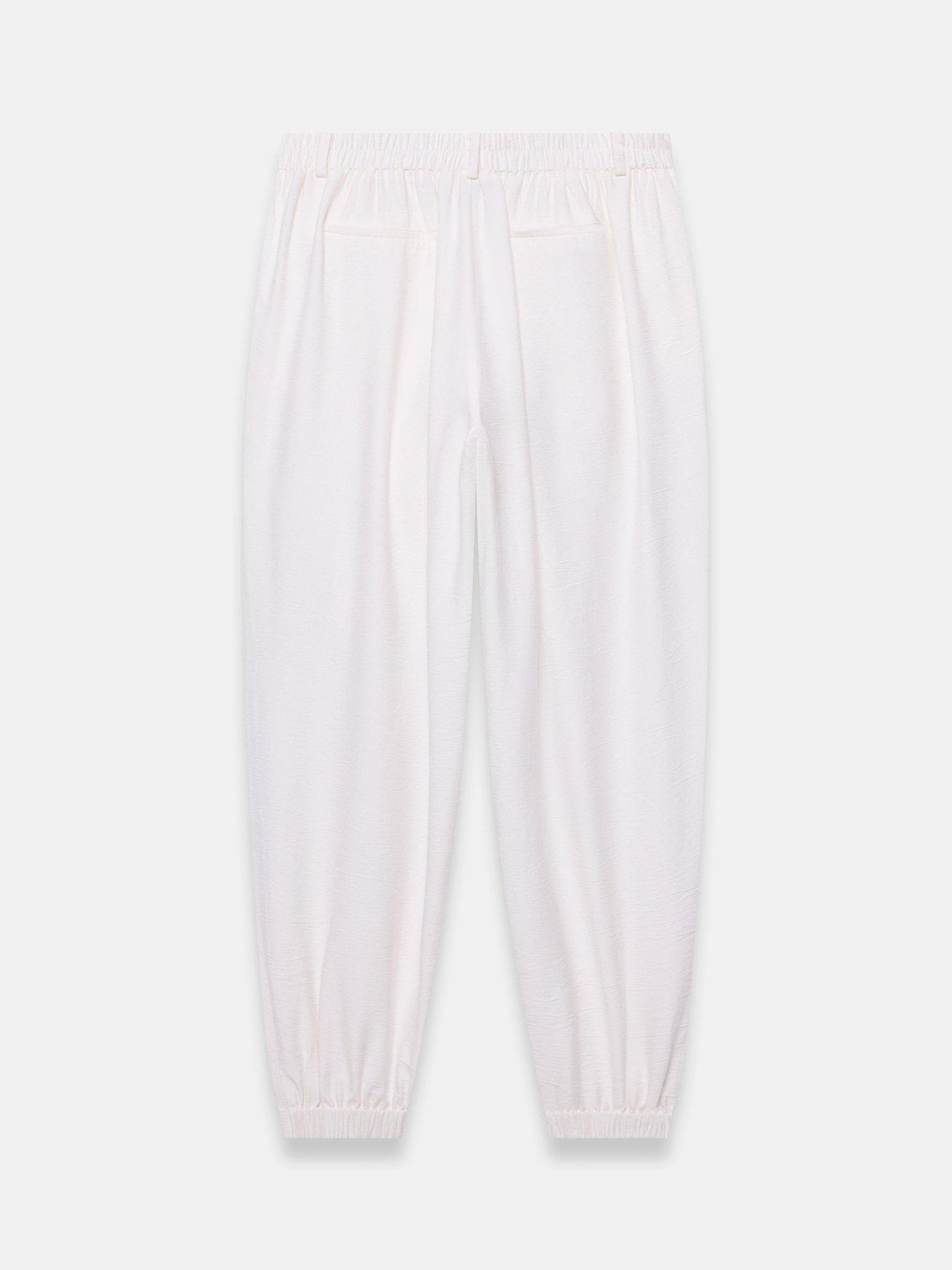 Image 6 of 6 of Mint Velvet Ivory Cuffed Balloon Jogger - White