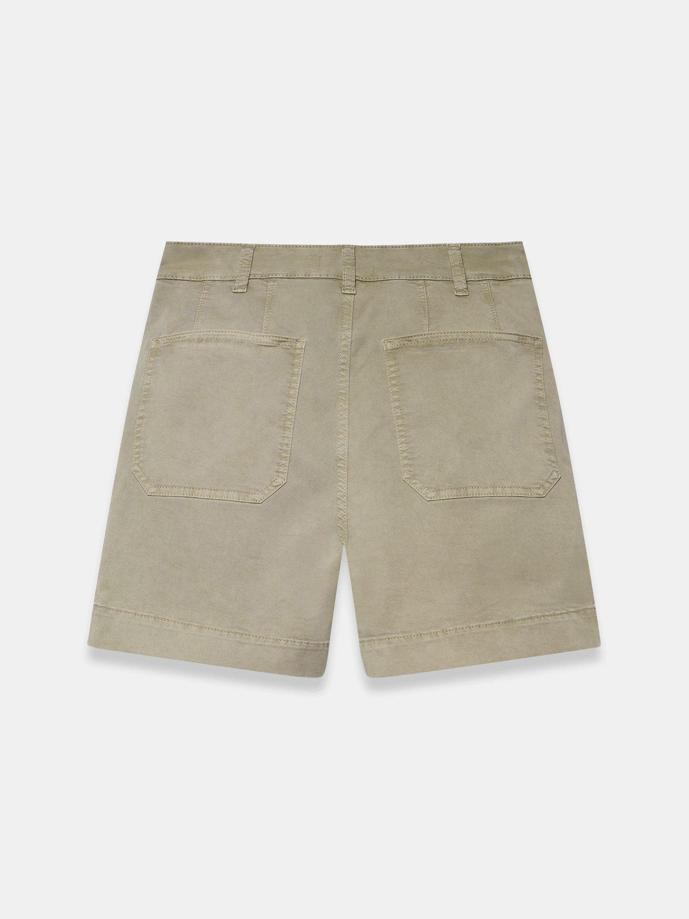 Image 6 of 6 of Mint Velvet Khaki Pleated Chino Short