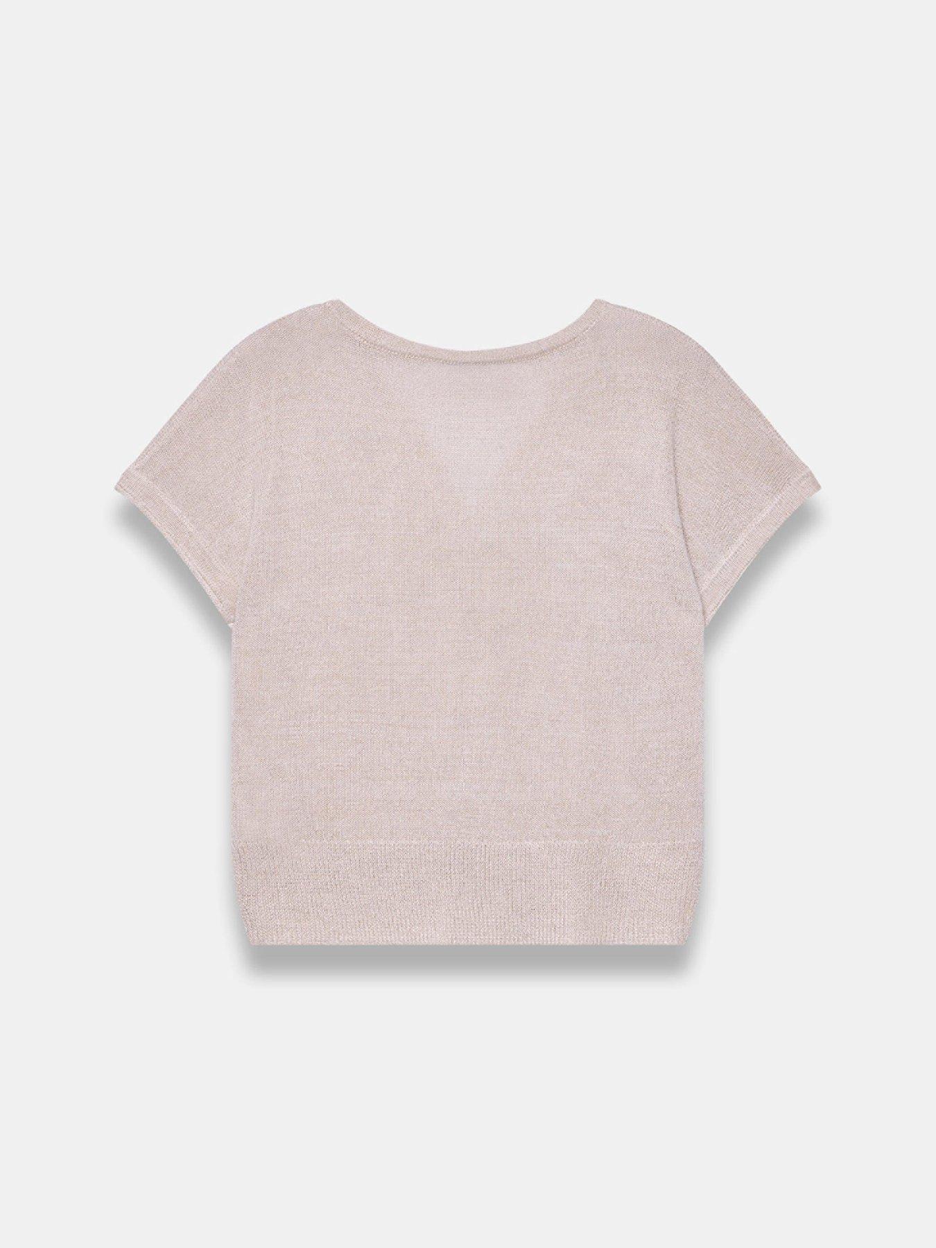 Image 6 of 6 of Mint Velvet Neutral Sparkle Batwing Top
