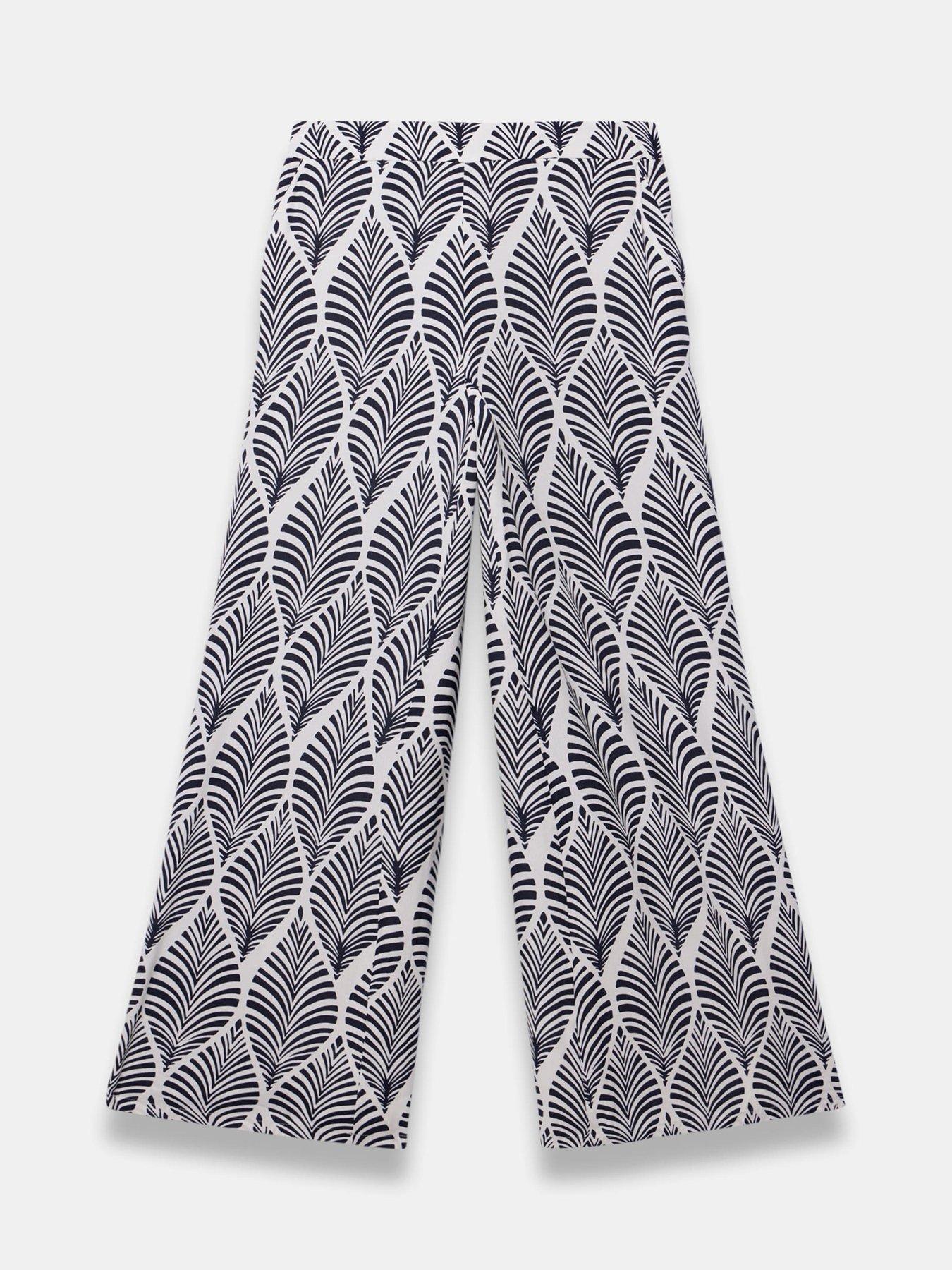 Image 5 of 6 of Mint Velvet Blue Leaf Print Wide Trouser
