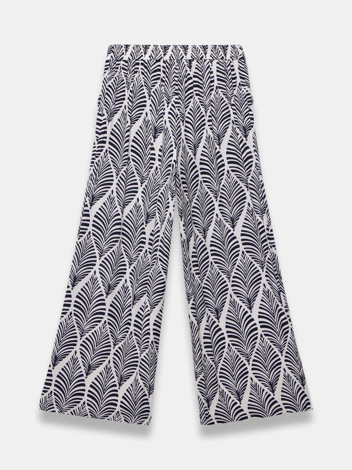 Image 6 of 6 of Mint Velvet Blue Leaf Print Wide Trouser