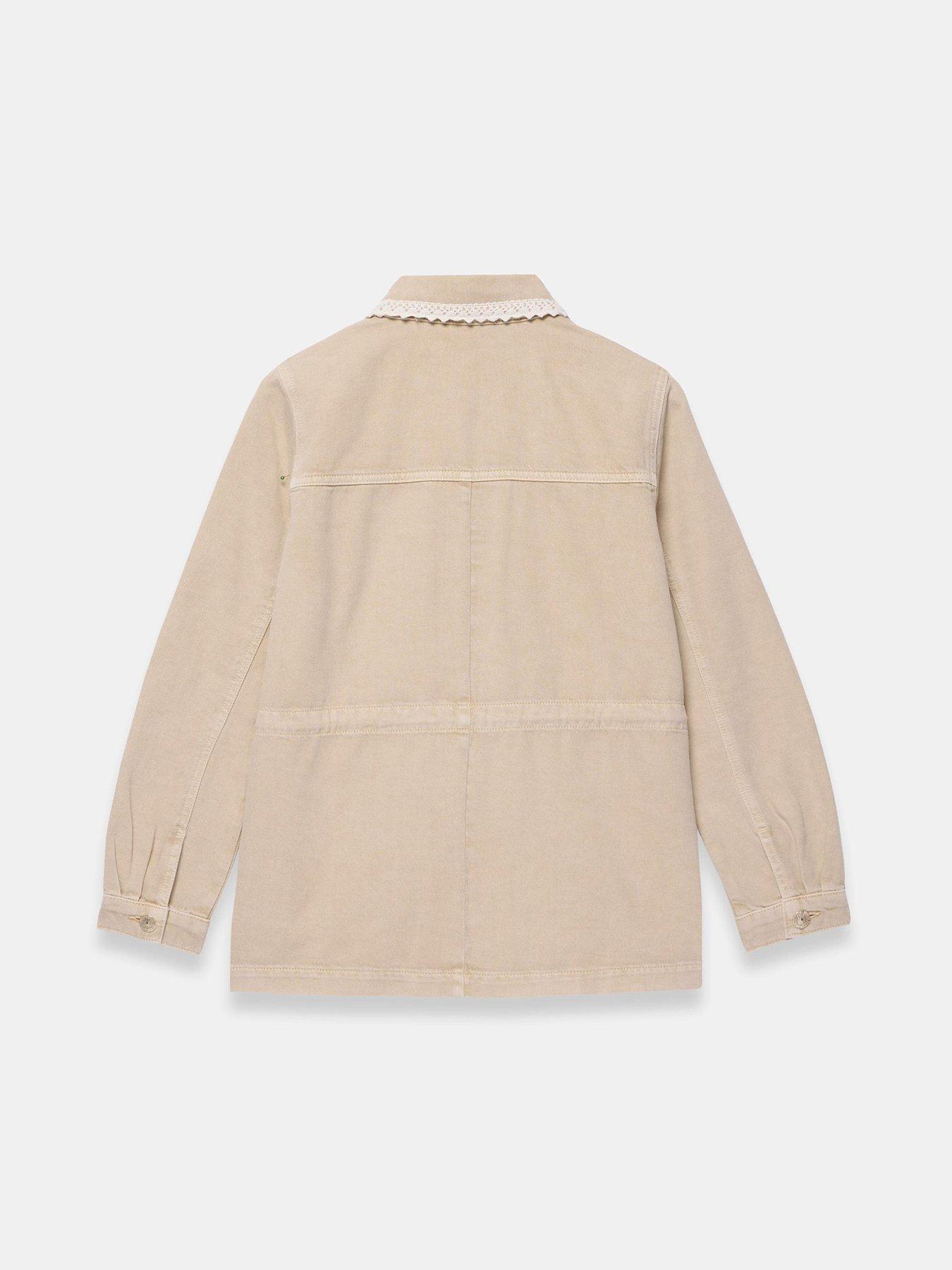  image of mint-velvet-washed-neutral-lace-shacket-cream