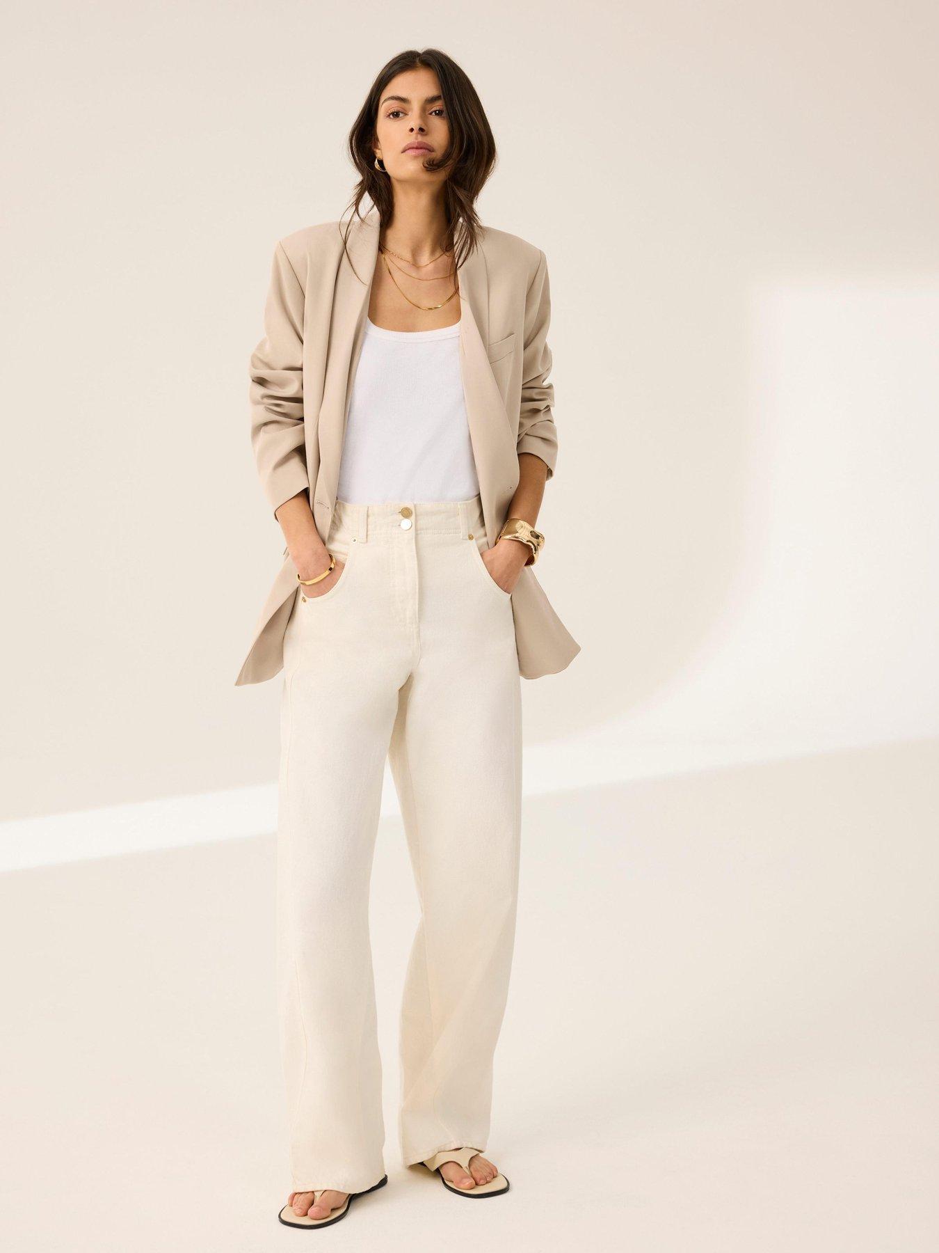 Image 3 of 6 of Mint Velvet Taupe Relaxed&nbsp;Blazer - Cream