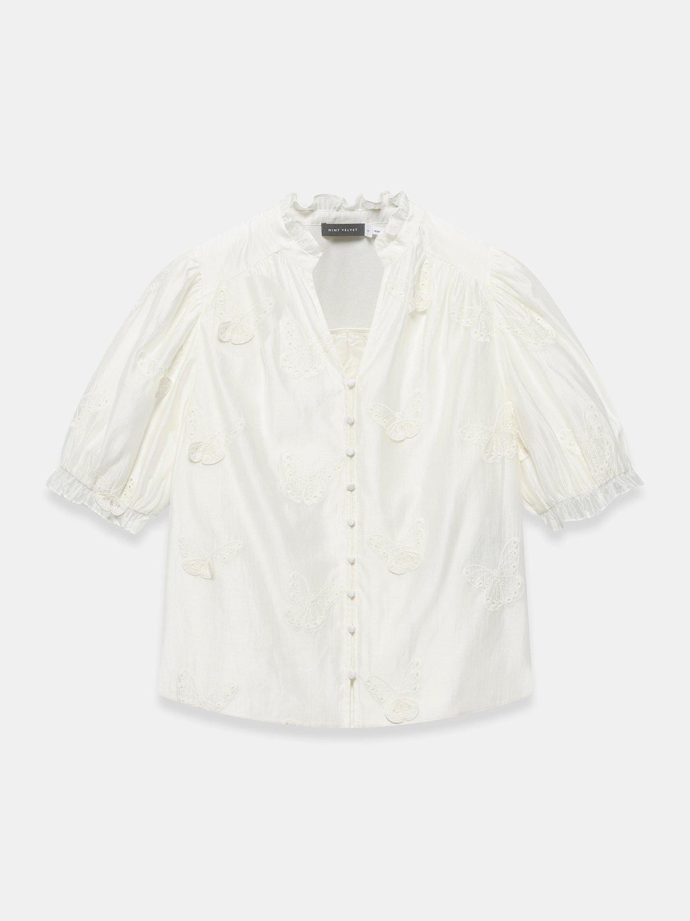 Image 5 of 6 of Mint Velvet Butterfly Puff Sleeve Blouse
