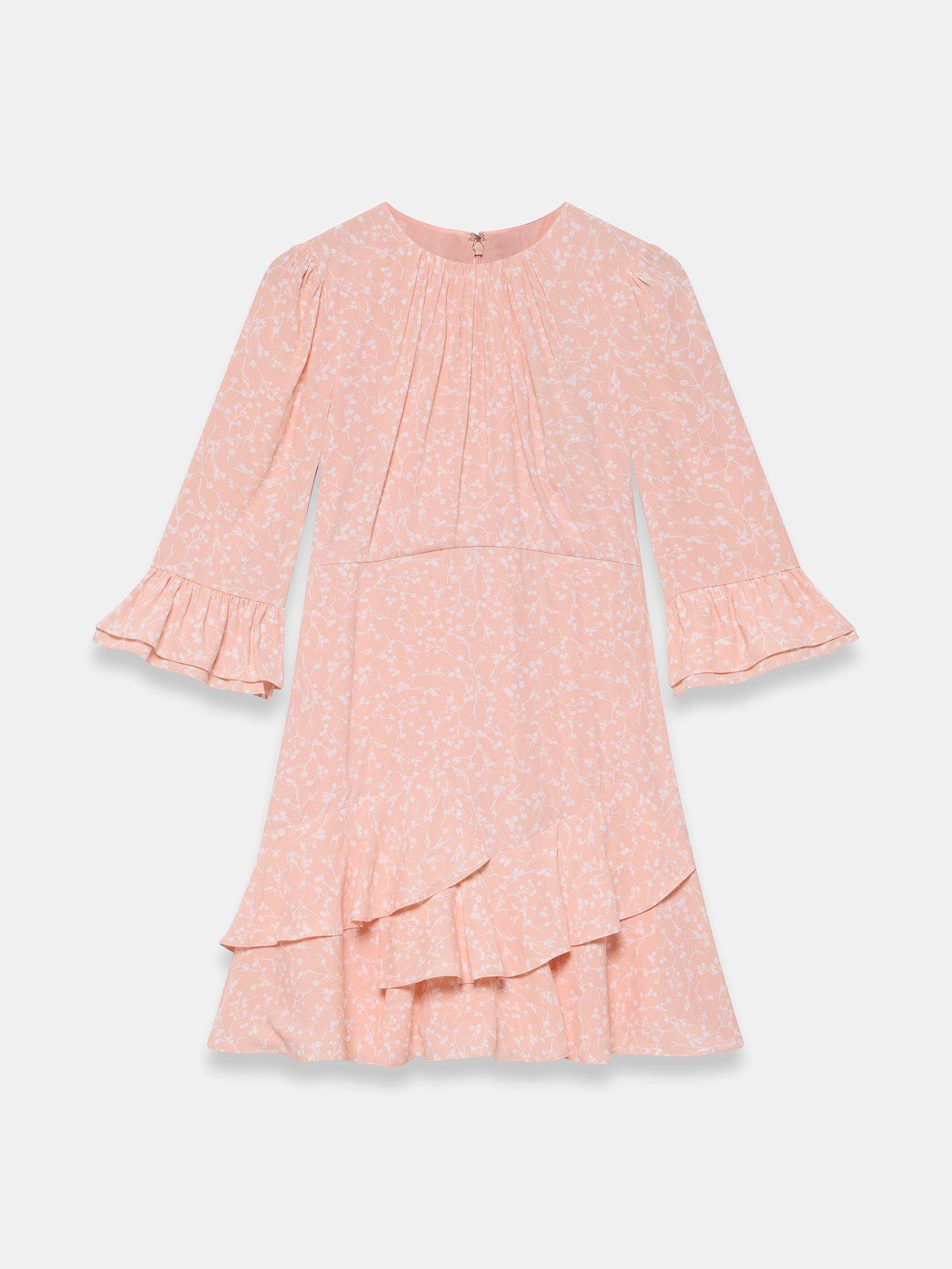 Image 5 of 6 of Mint Velvet Floral Ruffle Mini Dress - Pink