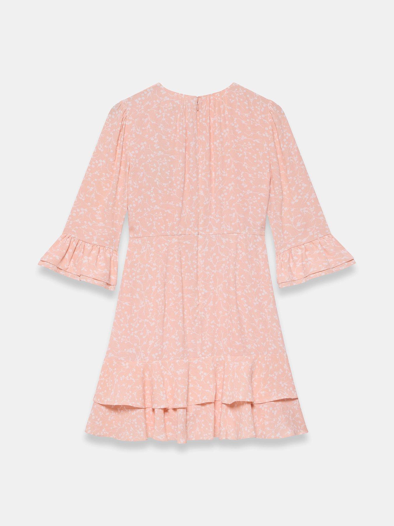 Image 6 of 6 of Mint Velvet Floral Ruffle Mini Dress - Pink