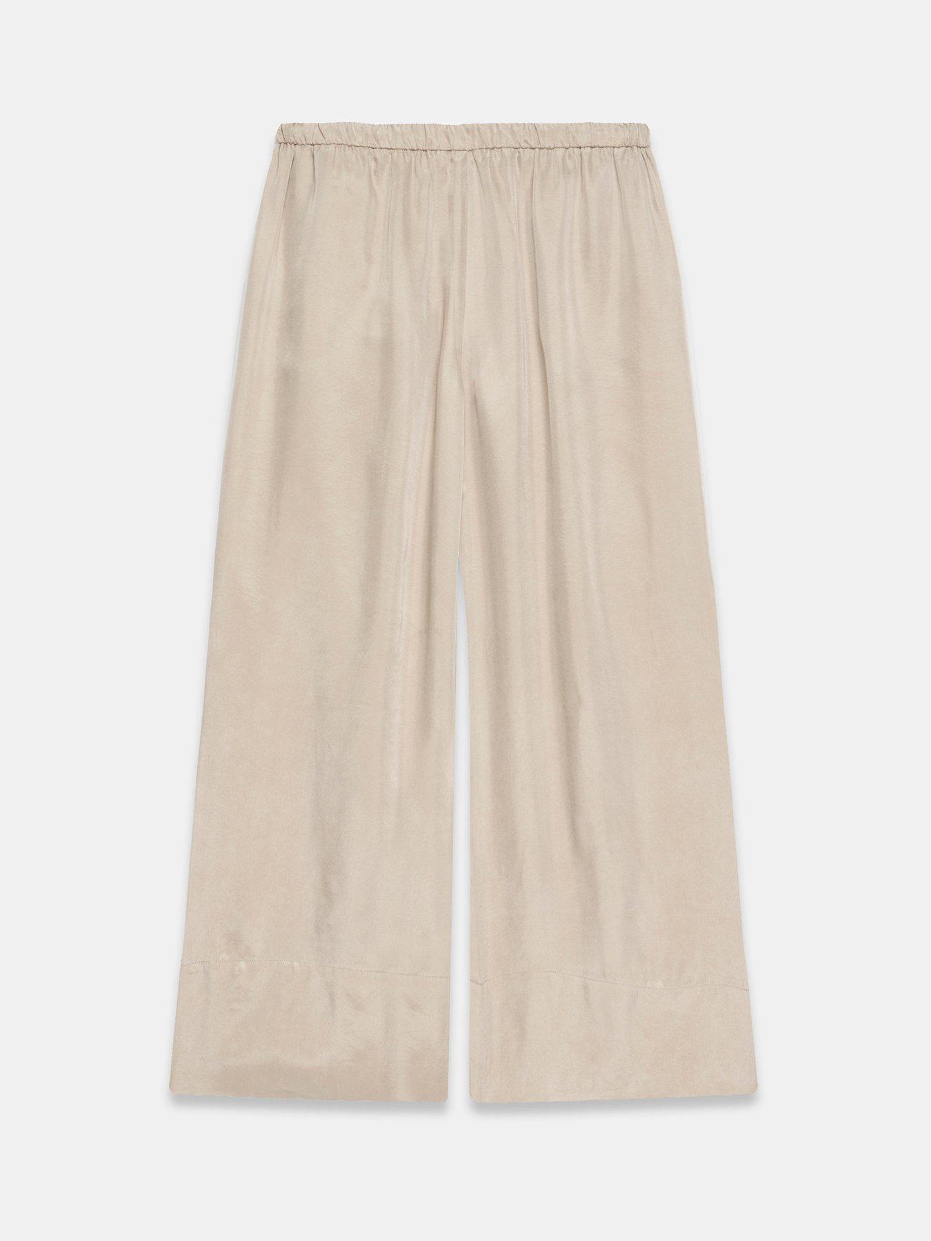 Image 3 of 3 of Mint Velvet Neutral Cupro Wide Leg Trouser