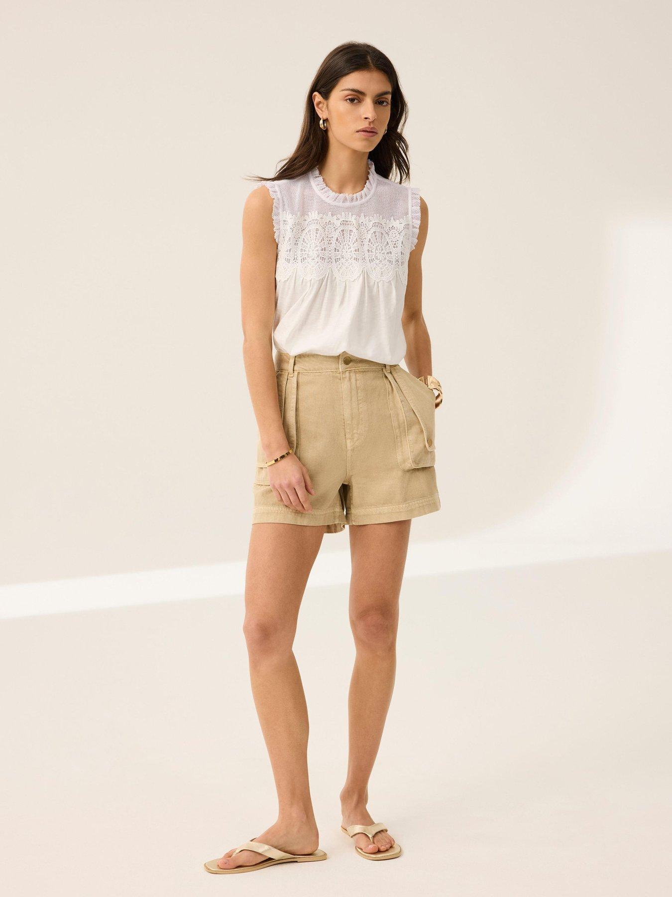 Image 4 of 6 of Mint Velvet Sand Pocket Detail Short - Cream