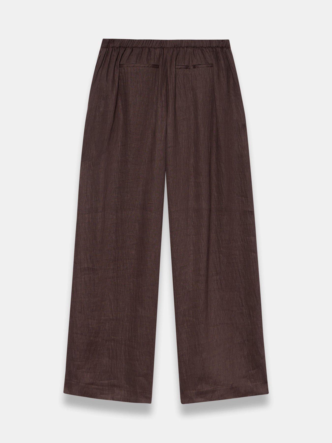 Image 6 of 6 of Mint Velvet Chocolate Linen Wide Trouser