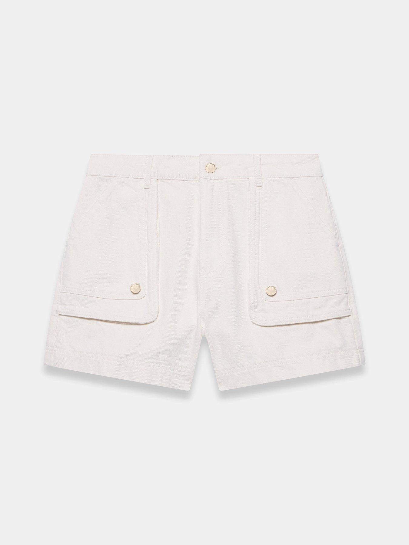  image of mint-velvet-ocket-detail-short-white