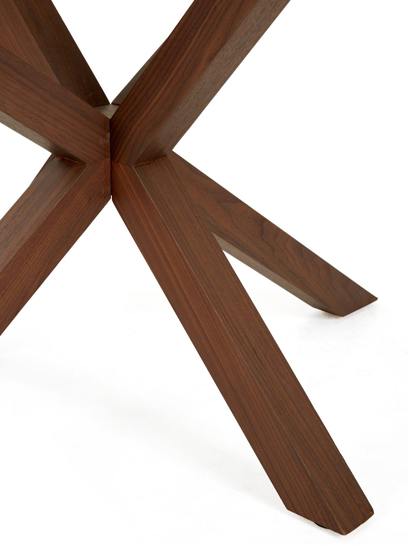 Image 6 of 6 of The Very Collection Rigby 160cm Rectangular Glass Top&nbsp;Dining Table -&nbsp;Walnut - FSC&reg; Certified