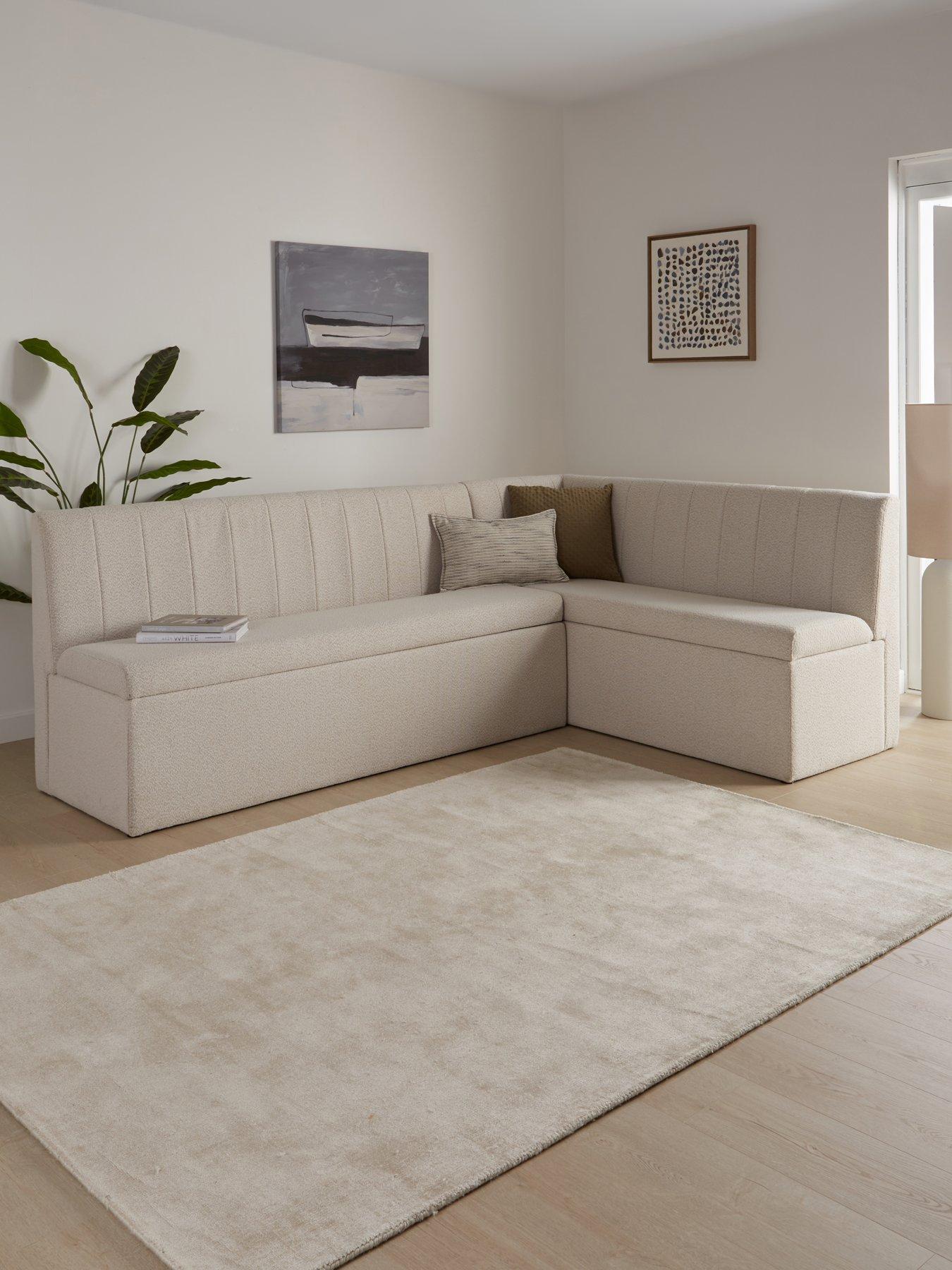 Image 1 of 7 of The Very Collection Sander Corner Storage Booth In Boucle