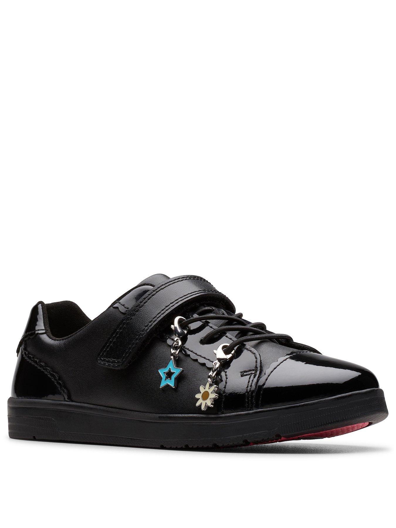 Image 2 of 6 of Clarks Junior Disco Charm Leather Trainer - Black