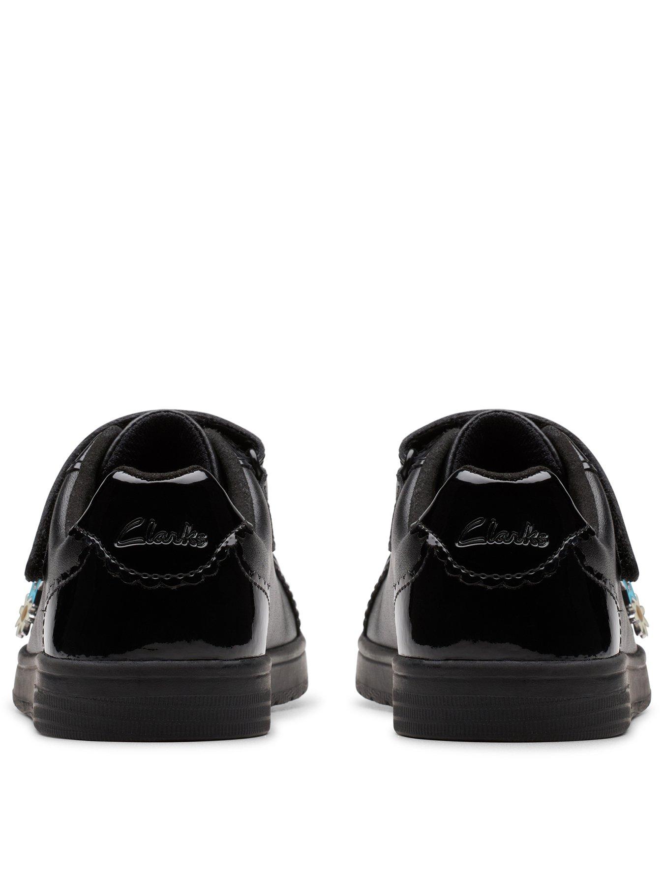 Image 3 of 6 of Clarks Junior Disco Charm Leather Trainer - Black