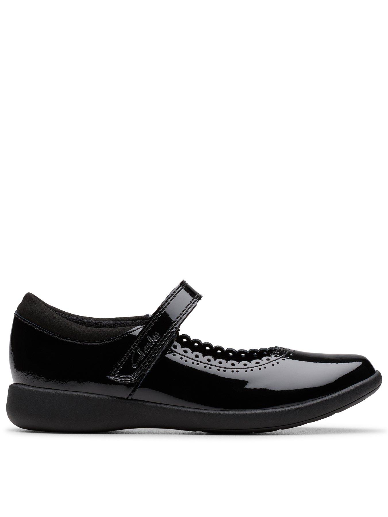 Clarks Junior Etch Pure Patent Leather Mary-jane Shoe - Black