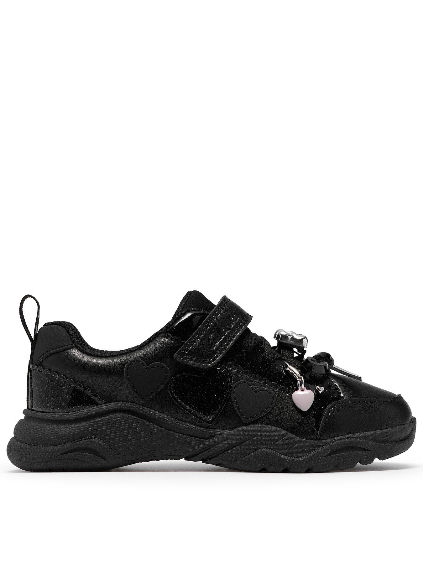Clarks Junior Feather Skip Strap Trainer - Black