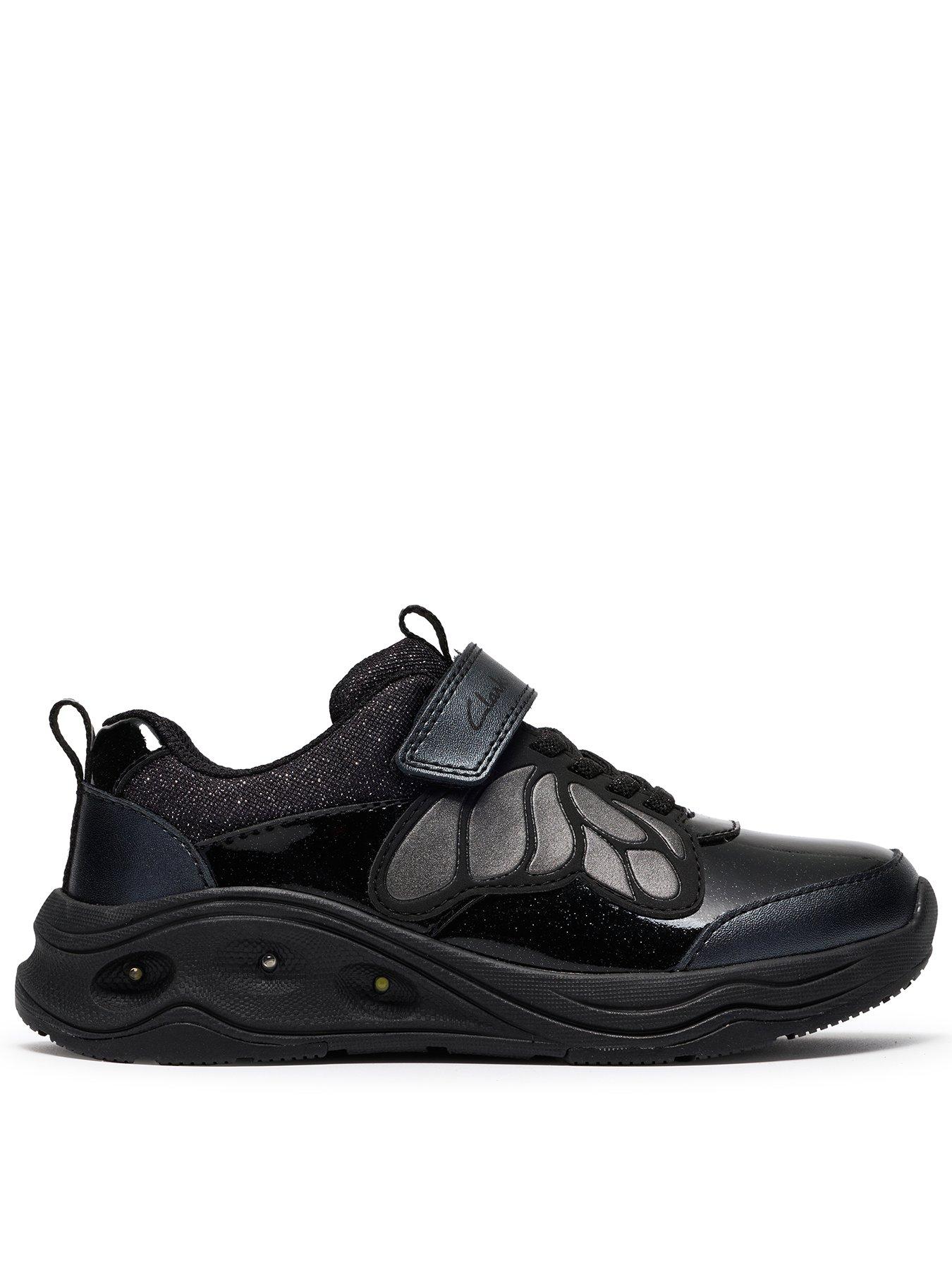 Clarks Junior Gleam Fly Trainer - Black