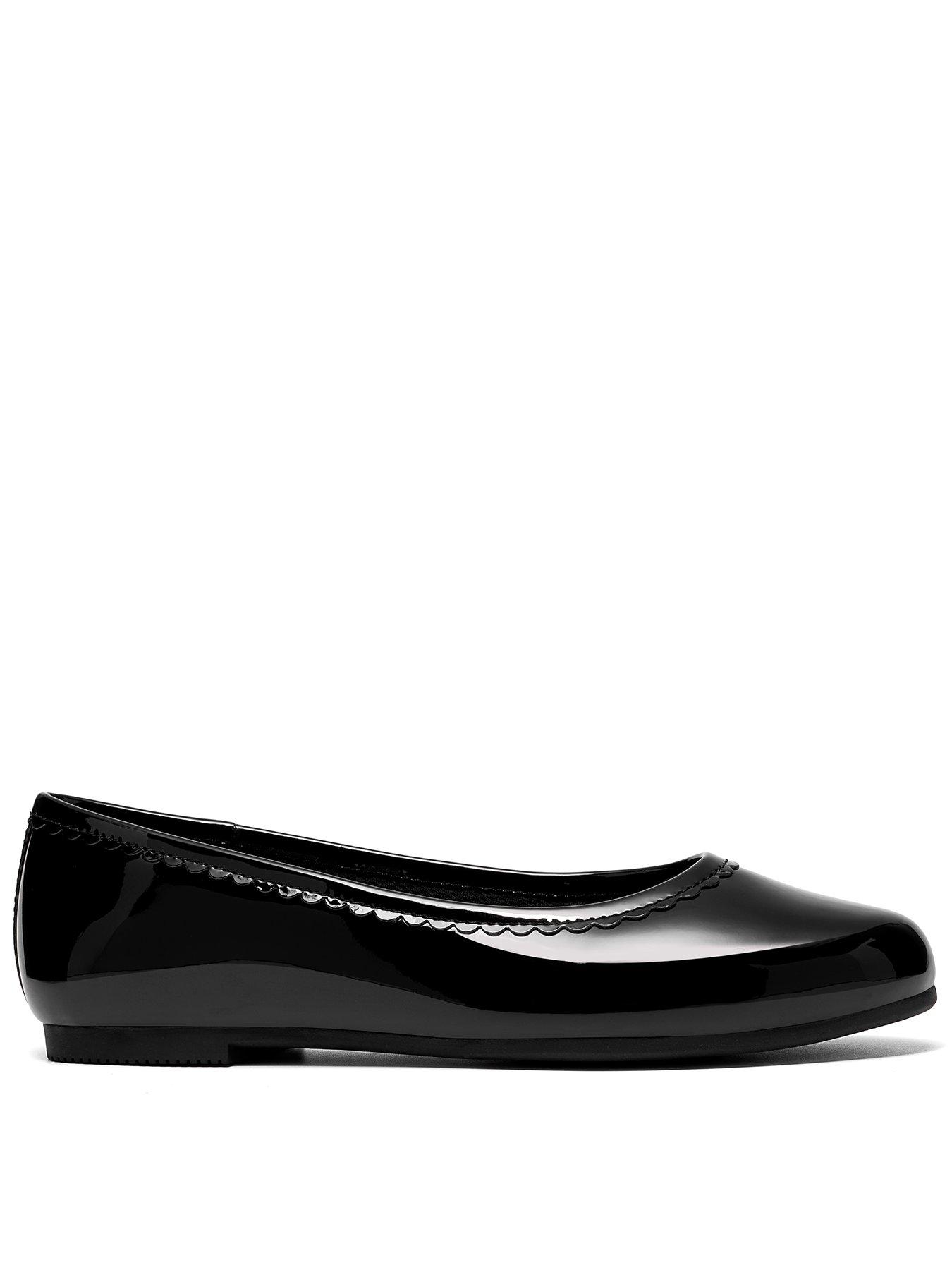 Clarks Youth Porto Dress Patent Ballerina Shoe - Black