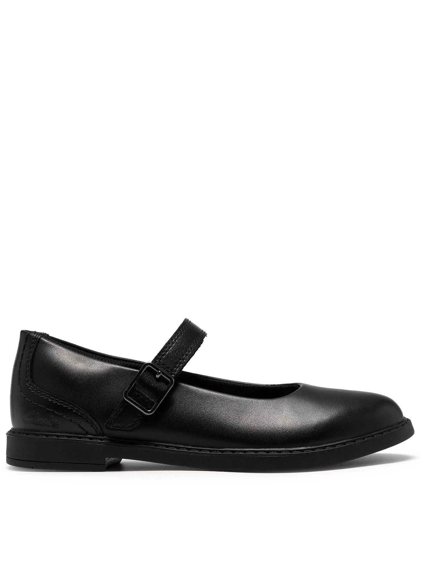 Image 1 of 6 of Clarks Youth Scala Bar Leather Shoe - Black