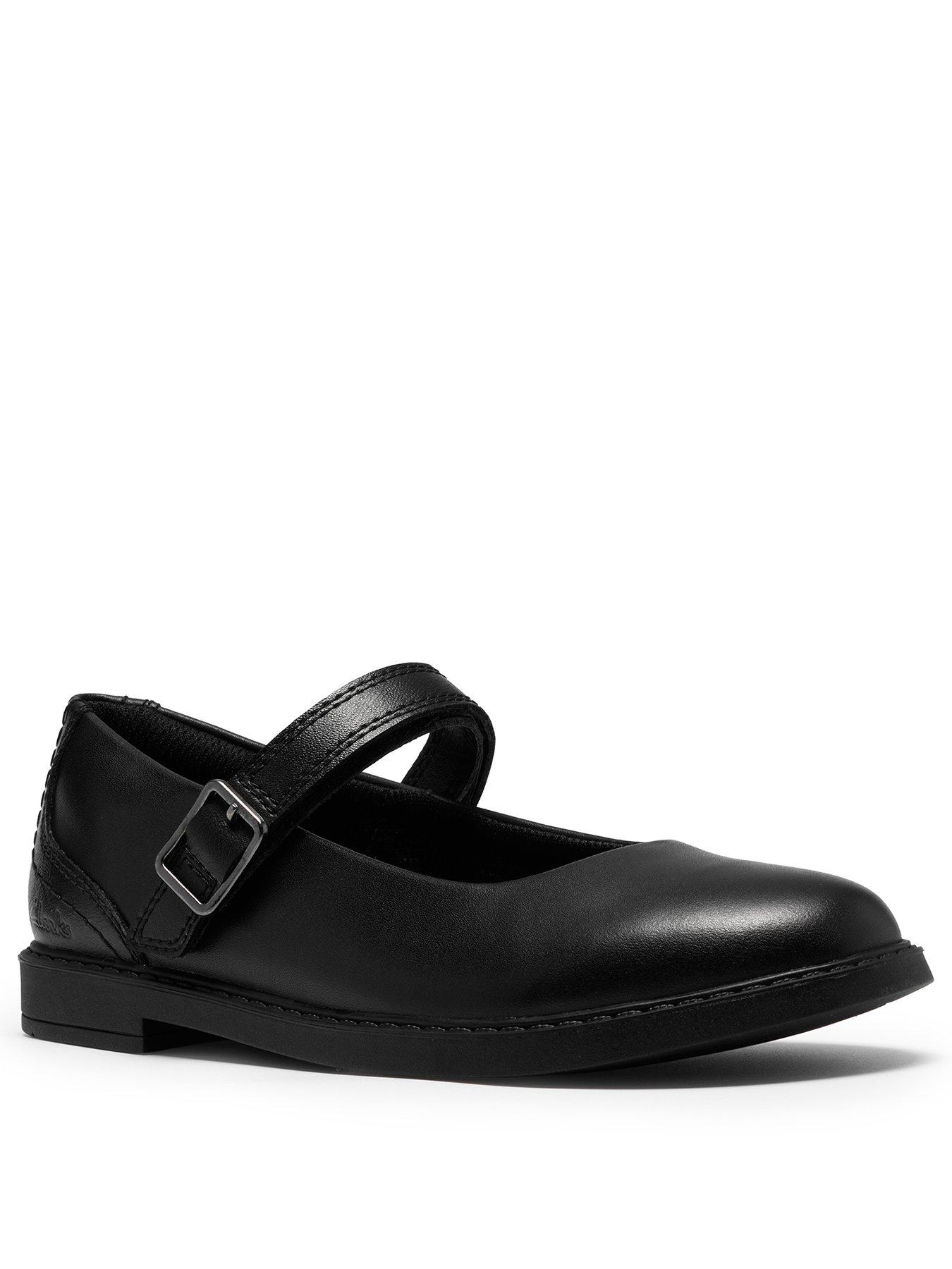 Image 2 of 6 of Clarks Youth Scala Bar Leather Shoe - Black