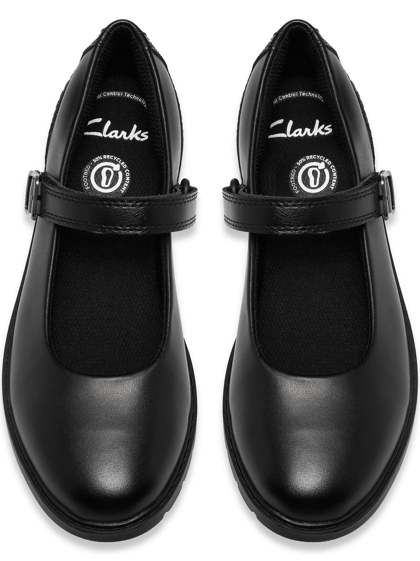 Image 4 of 6 of Clarks Youth Scala Bar Leather Shoe - Black