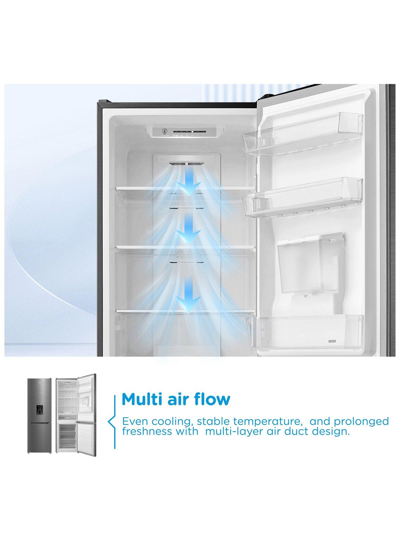  image of midea-mdrb424fgd46w-super-cool-technology-60cm-fridge-freezer-inox