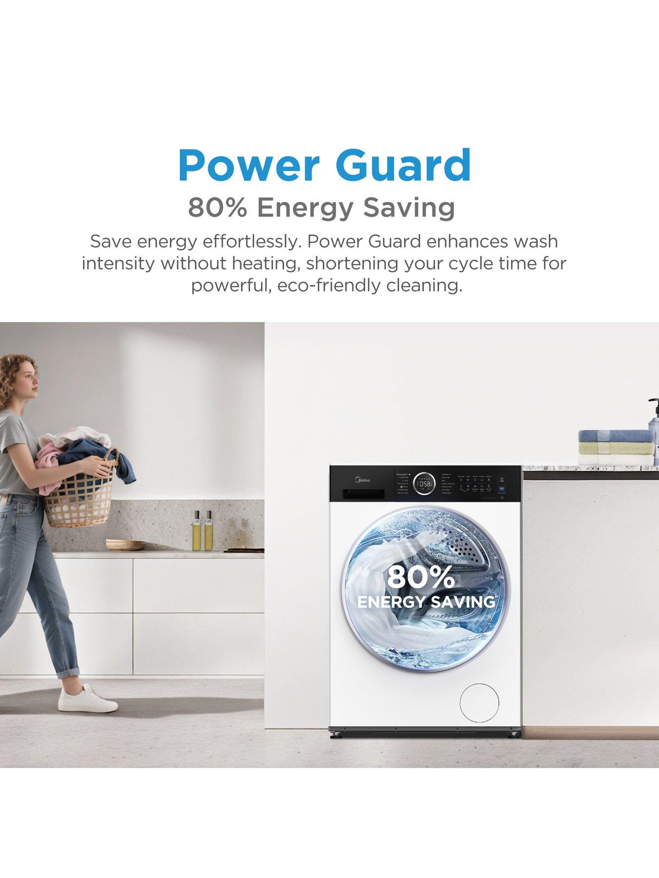 Image 4 of 7 of Midea MF205W90WBA30/W 9kg Steam Care Washing Machine White
