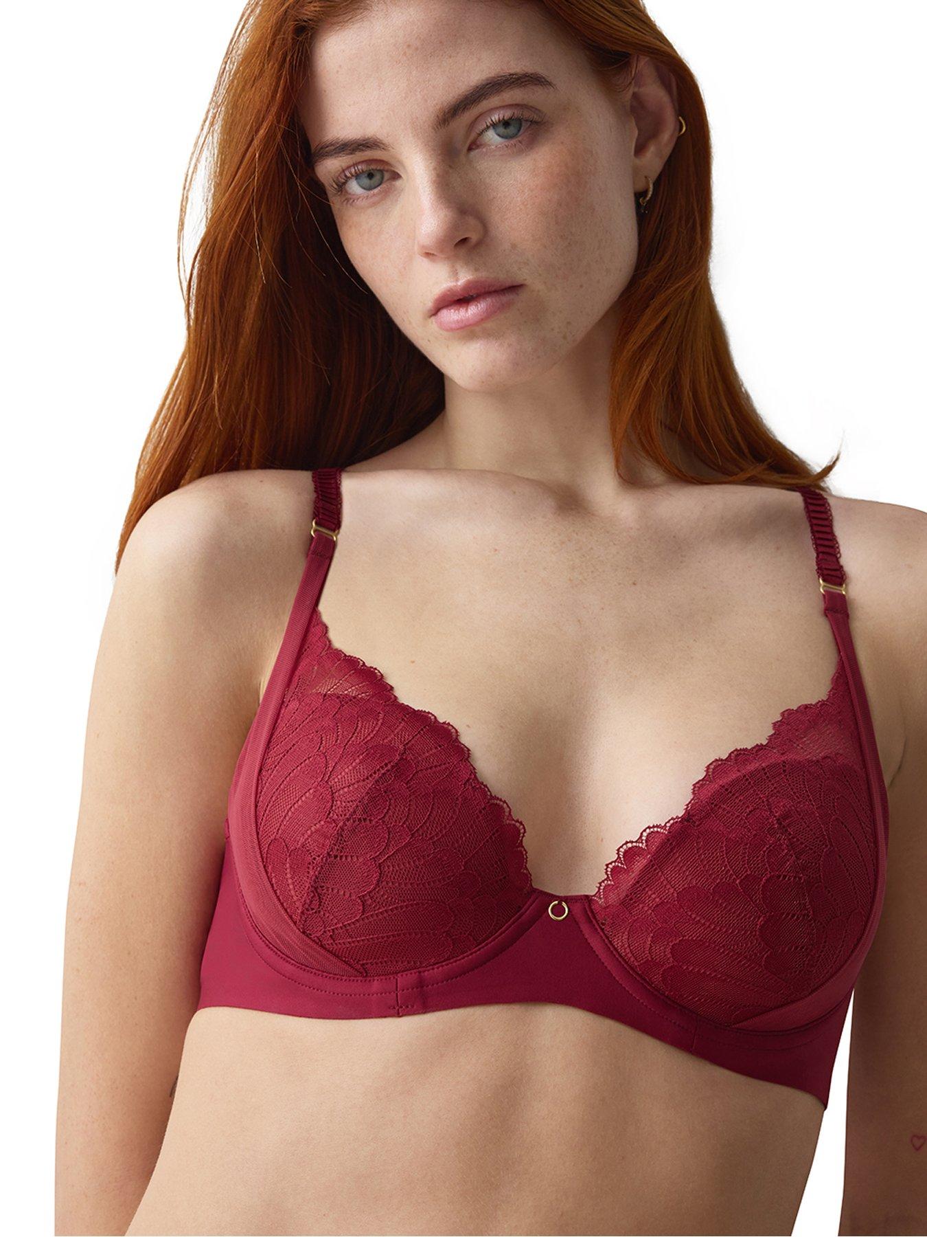 Image 4 of 5 of Triumph Love And Lace Wired Push Up Bra -berry
