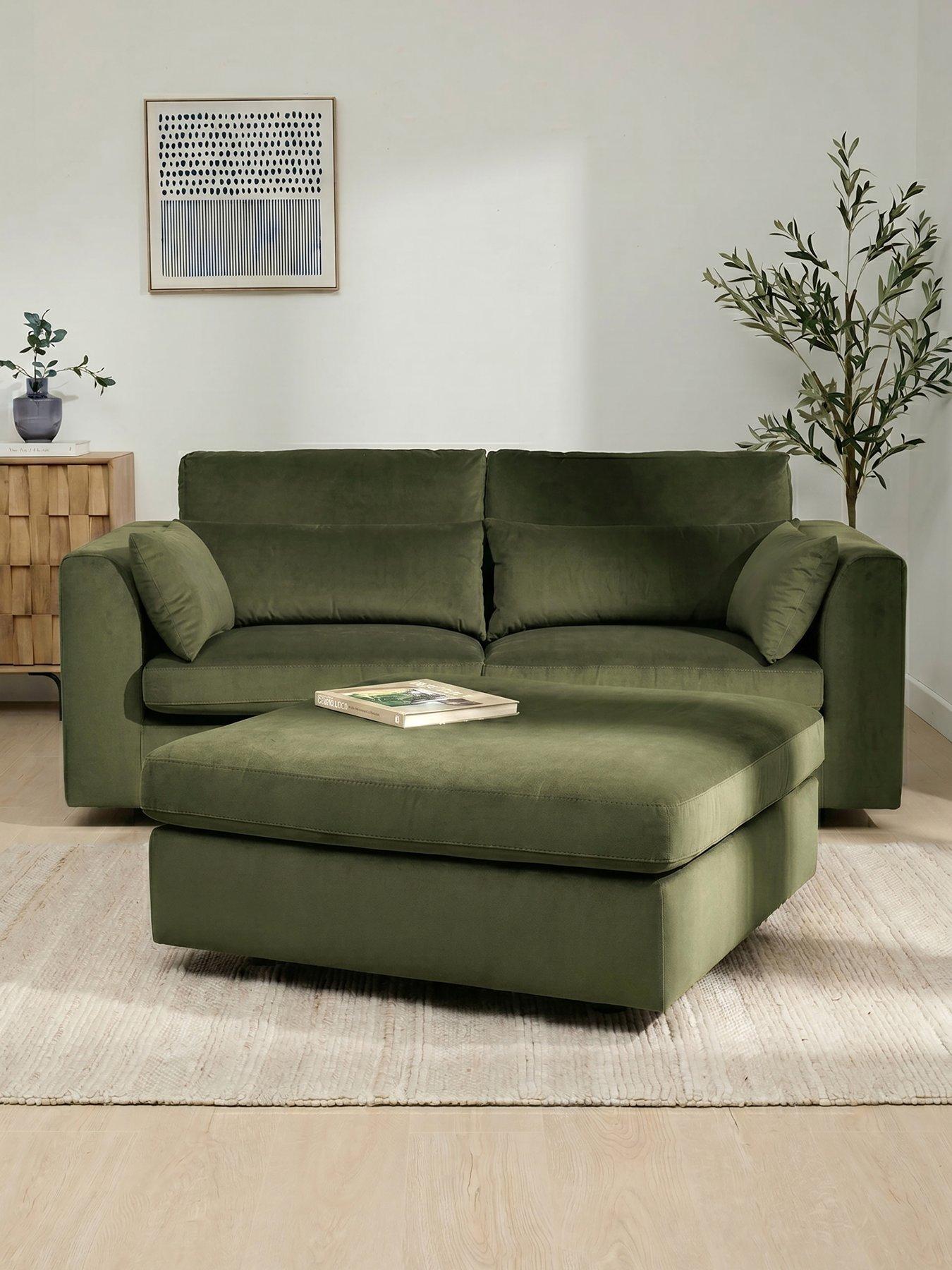 The Very Collection Hartley 3 Seater Sofa + Square Footstool Set (Buy  &  SAVE!)