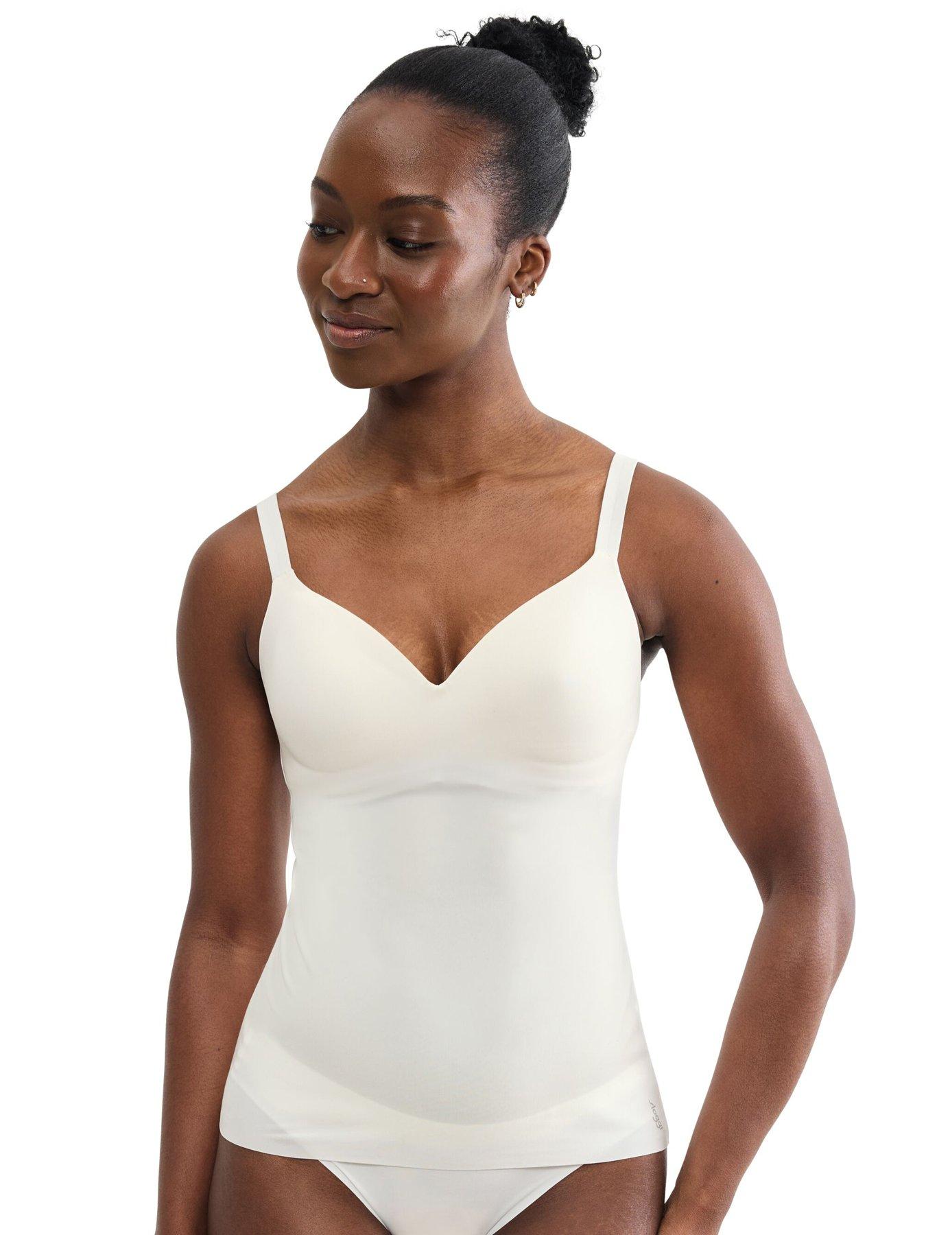 Image 1 of 5 of Sloggi Womens Zero Feel The Up Lightly Padded Seamfree T-Shirt Bra - White