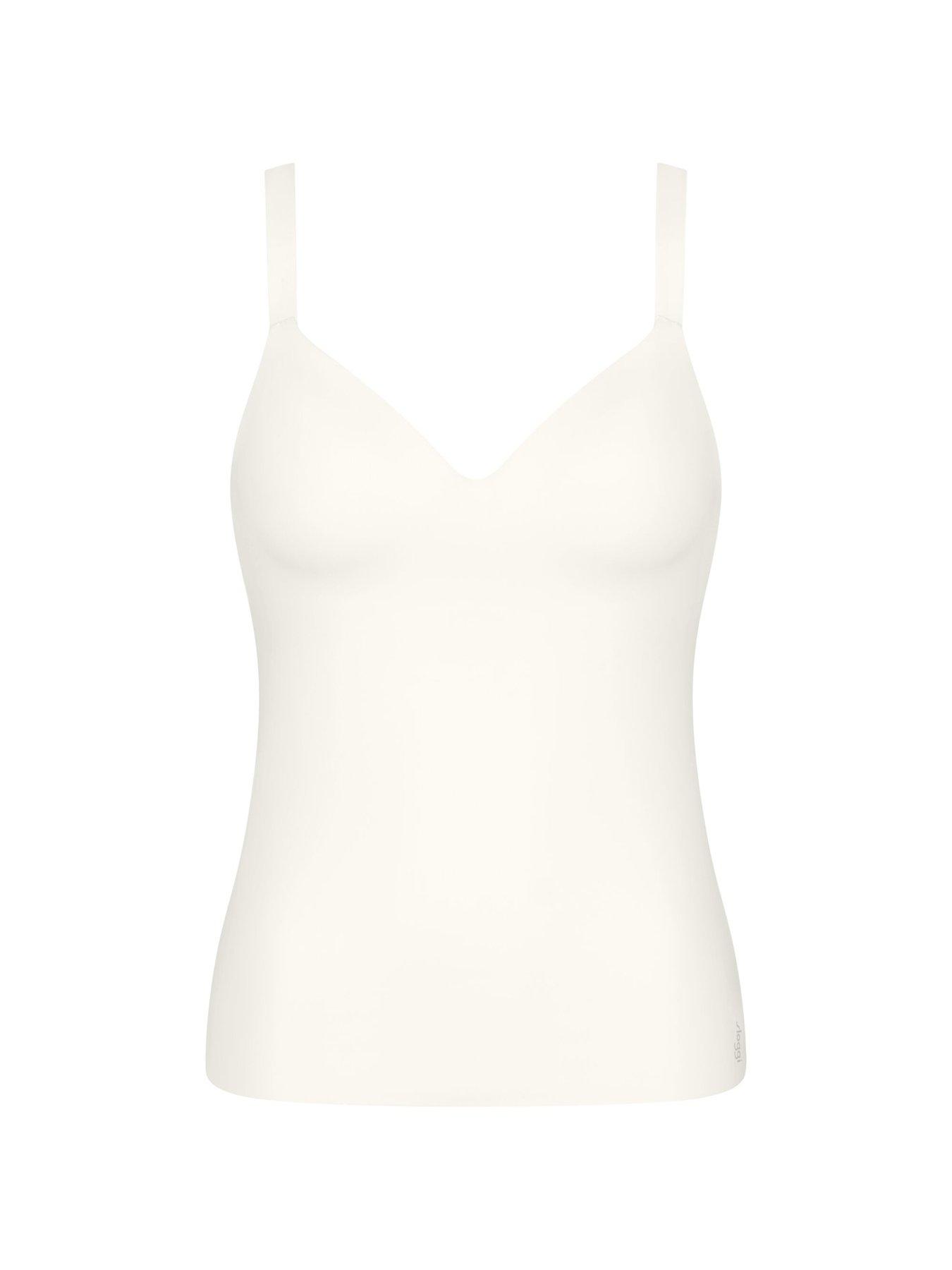 Image 5 of 5 of Sloggi Womens Zero Feel The Up Lightly Padded Seamfree T-Shirt Bra - White