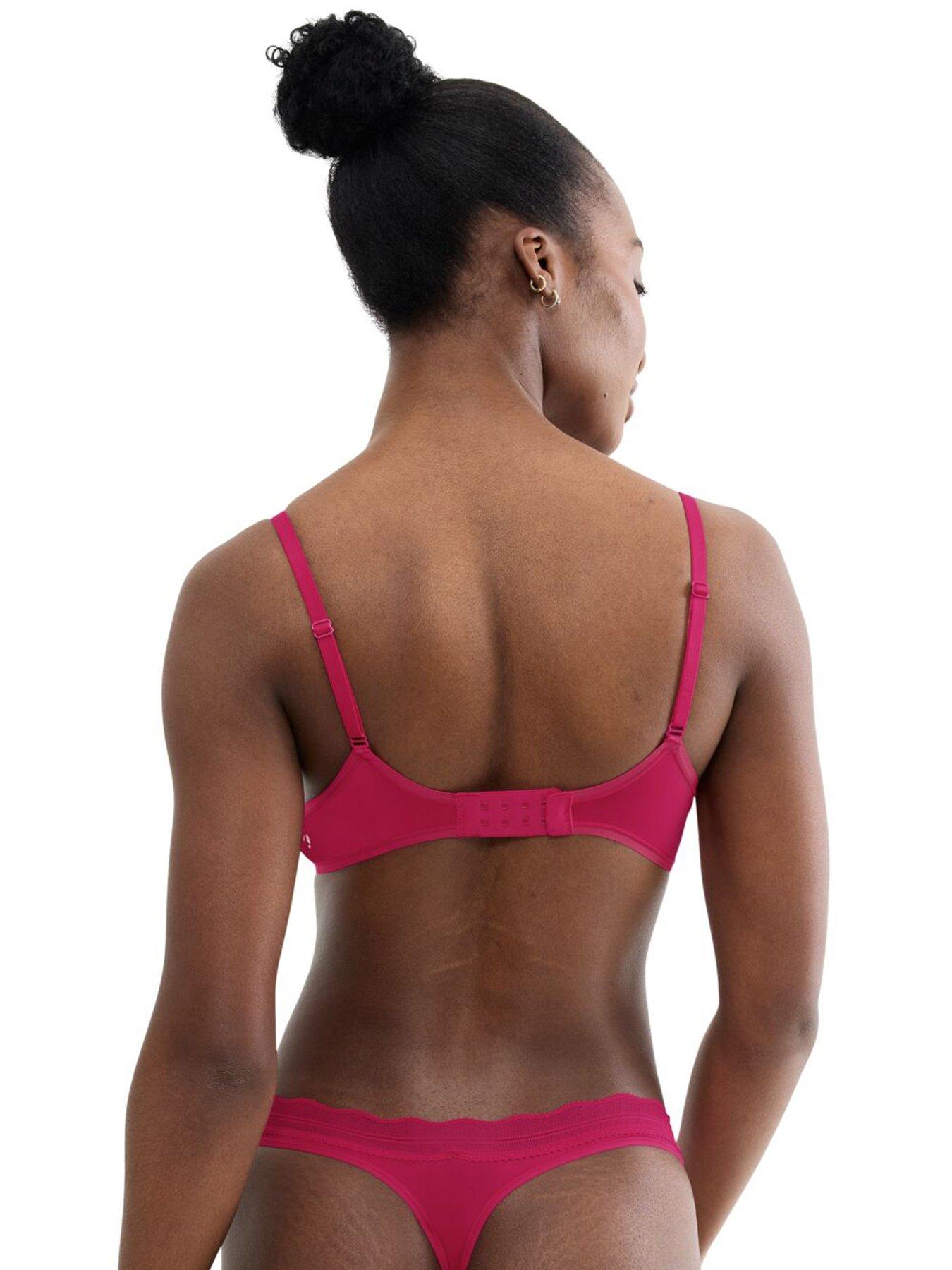 Image 2 of 5 of Sloggi Womens Push-Up Smooth Lace Trim Bra - Red