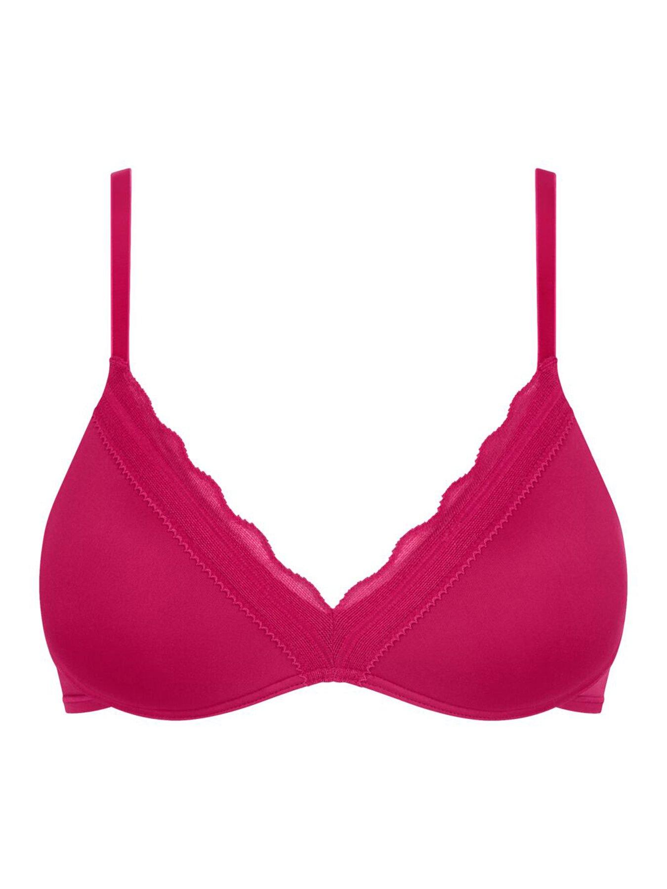 Image 5 of 5 of Sloggi Womens Push-Up Smooth Lace Trim Bra - Red