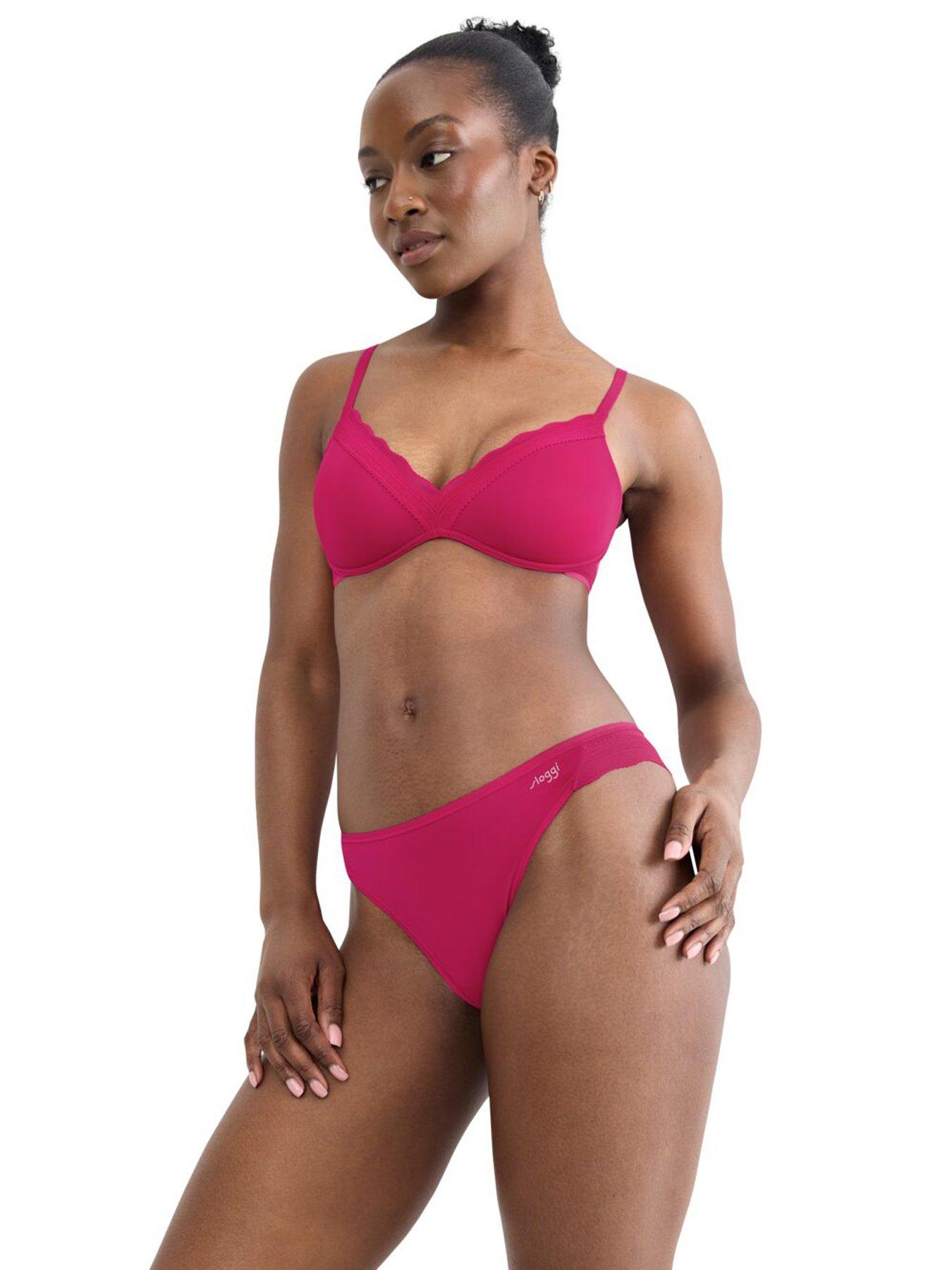 Image 3 of 5 of Sloggi Womens Go Blush High Leg 2 Pack Briefs - Berry Combo
