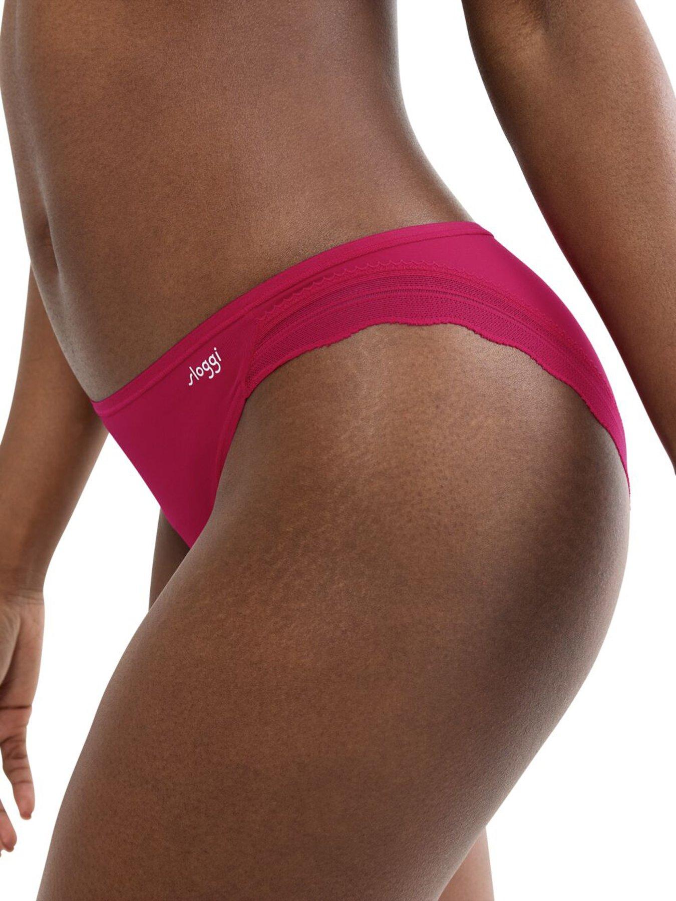Image 4 of 5 of Sloggi Womens Go Blush High Leg 2 Pack Briefs - Berry Combo