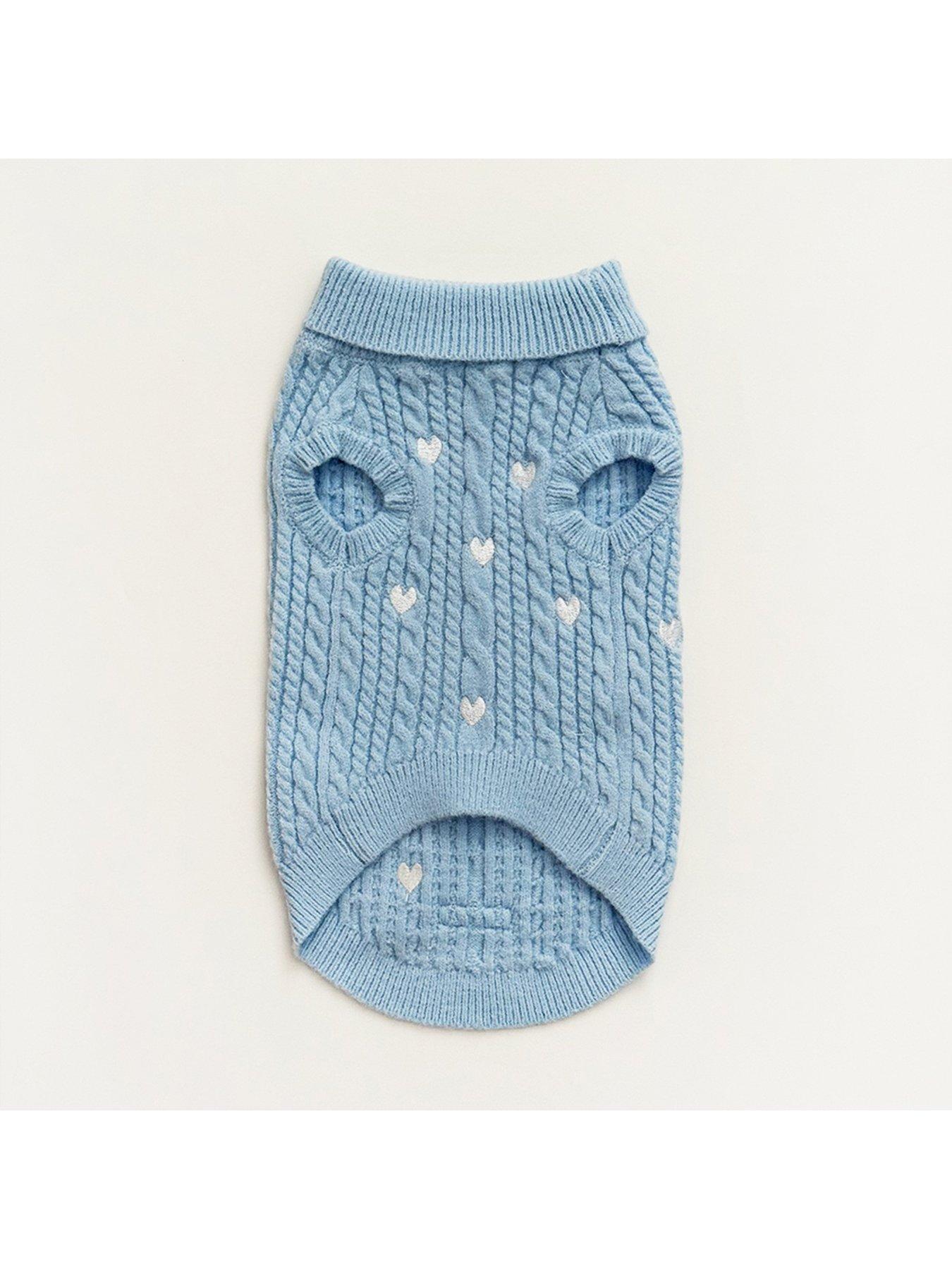 Image 2 of 2 of Cocopup Blue  Heartstrings Cable Knit Dog Jumper