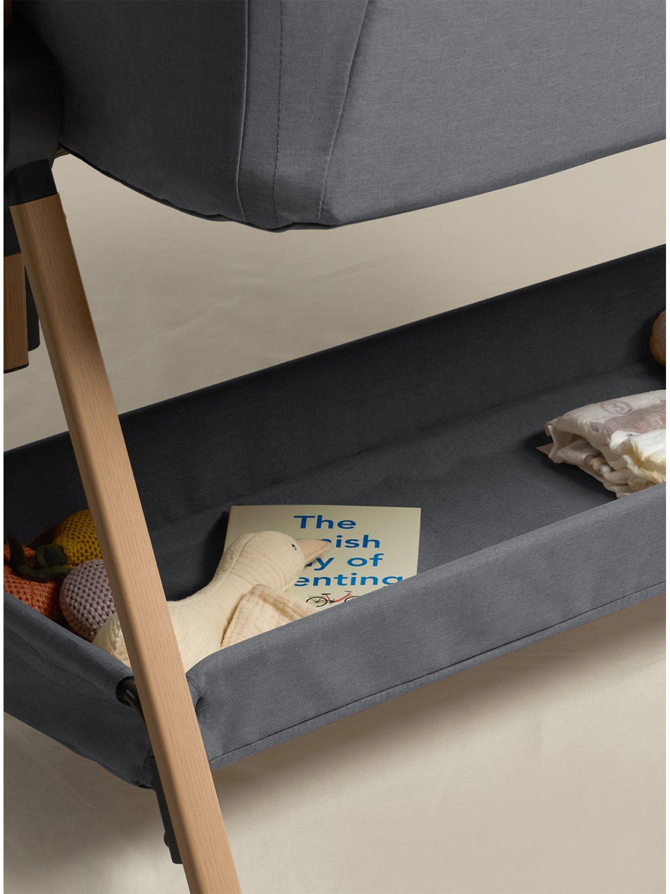 Image 5 of 8 of Silver Cross Lunar bed side Crib Whisper Grey