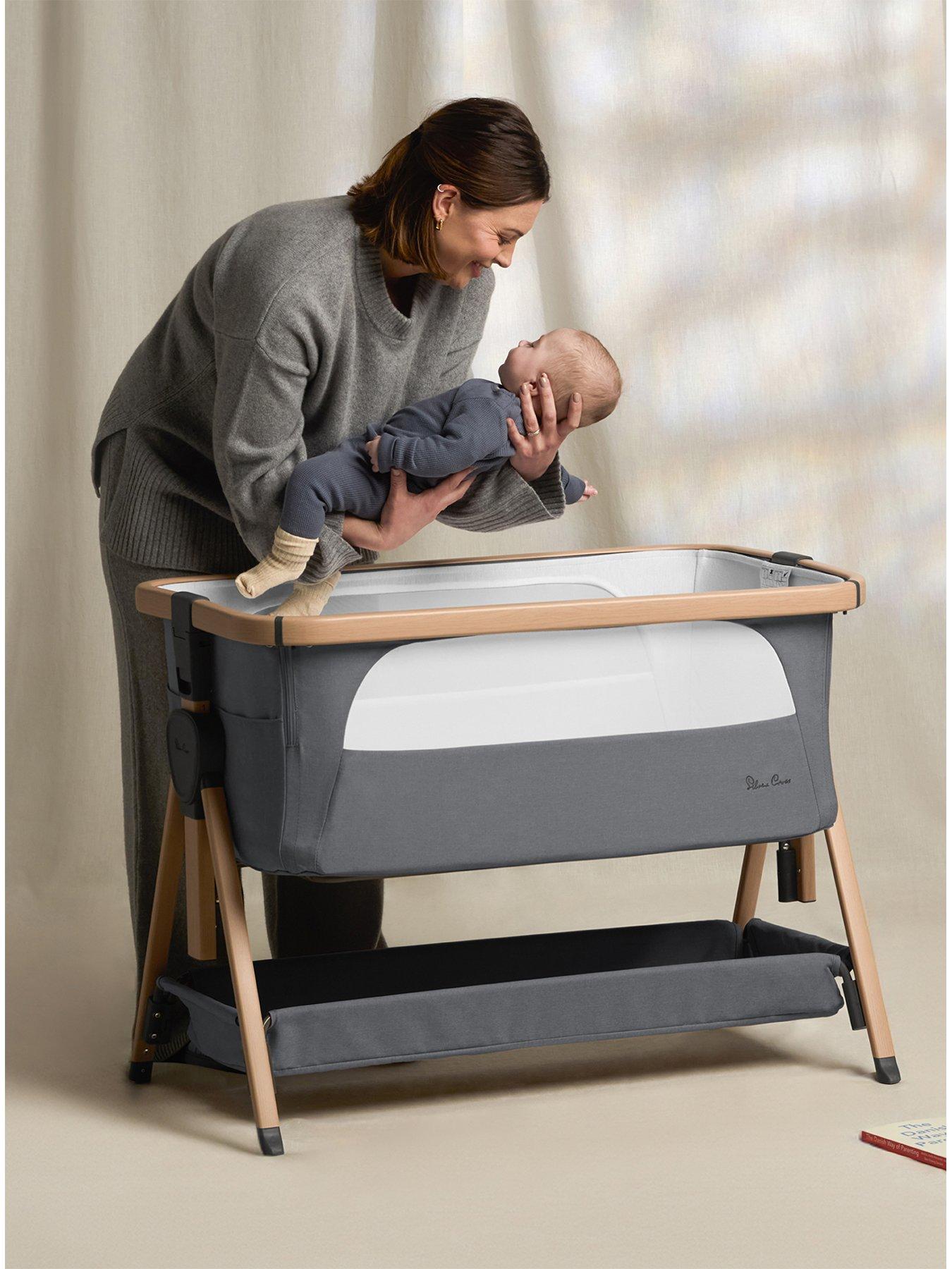Image 6 of 8 of Silver Cross Lunar bed side Crib Whisper Grey