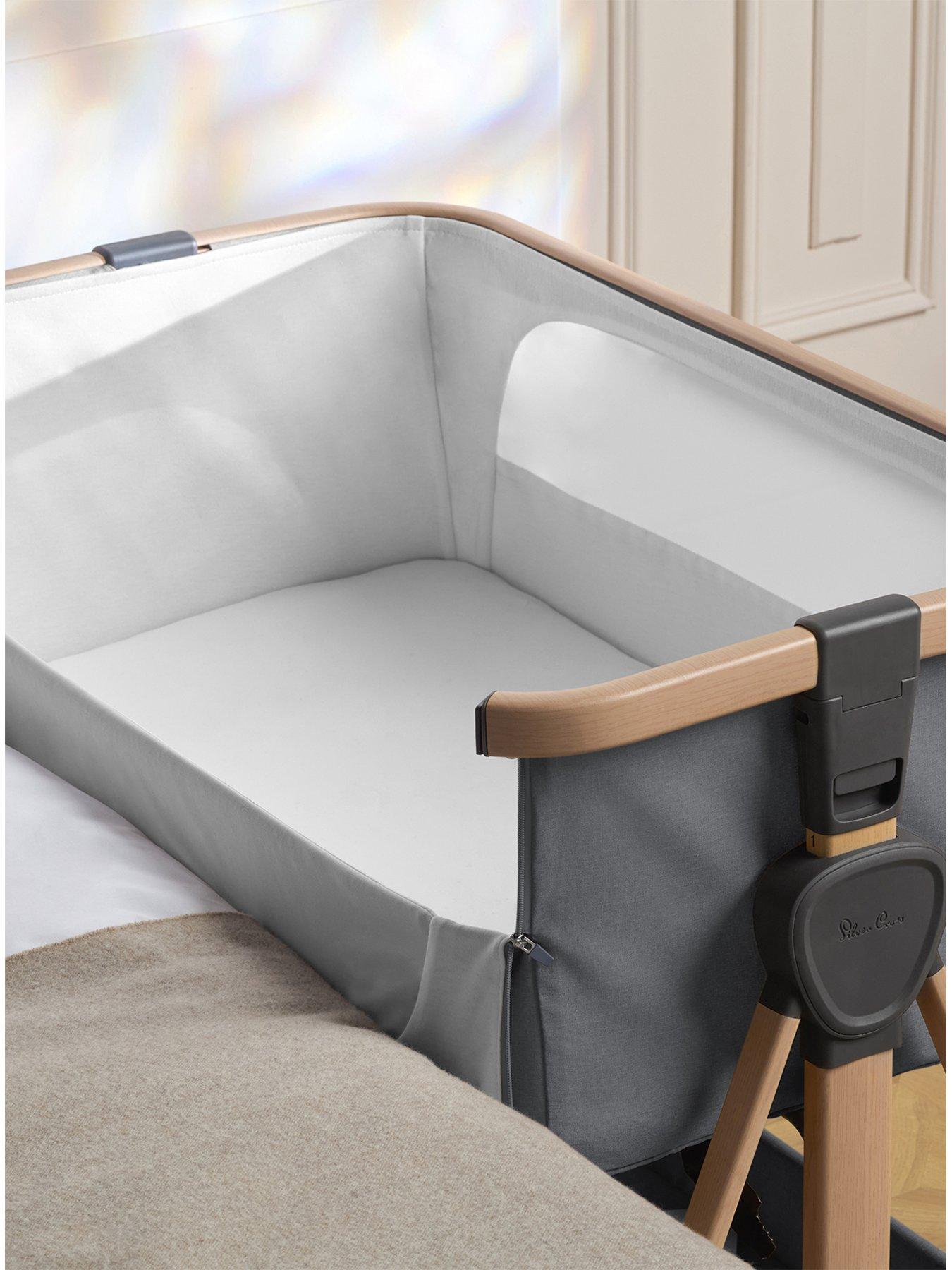 Image 7 of 8 of Silver Cross Lunar bed side Crib Whisper Grey