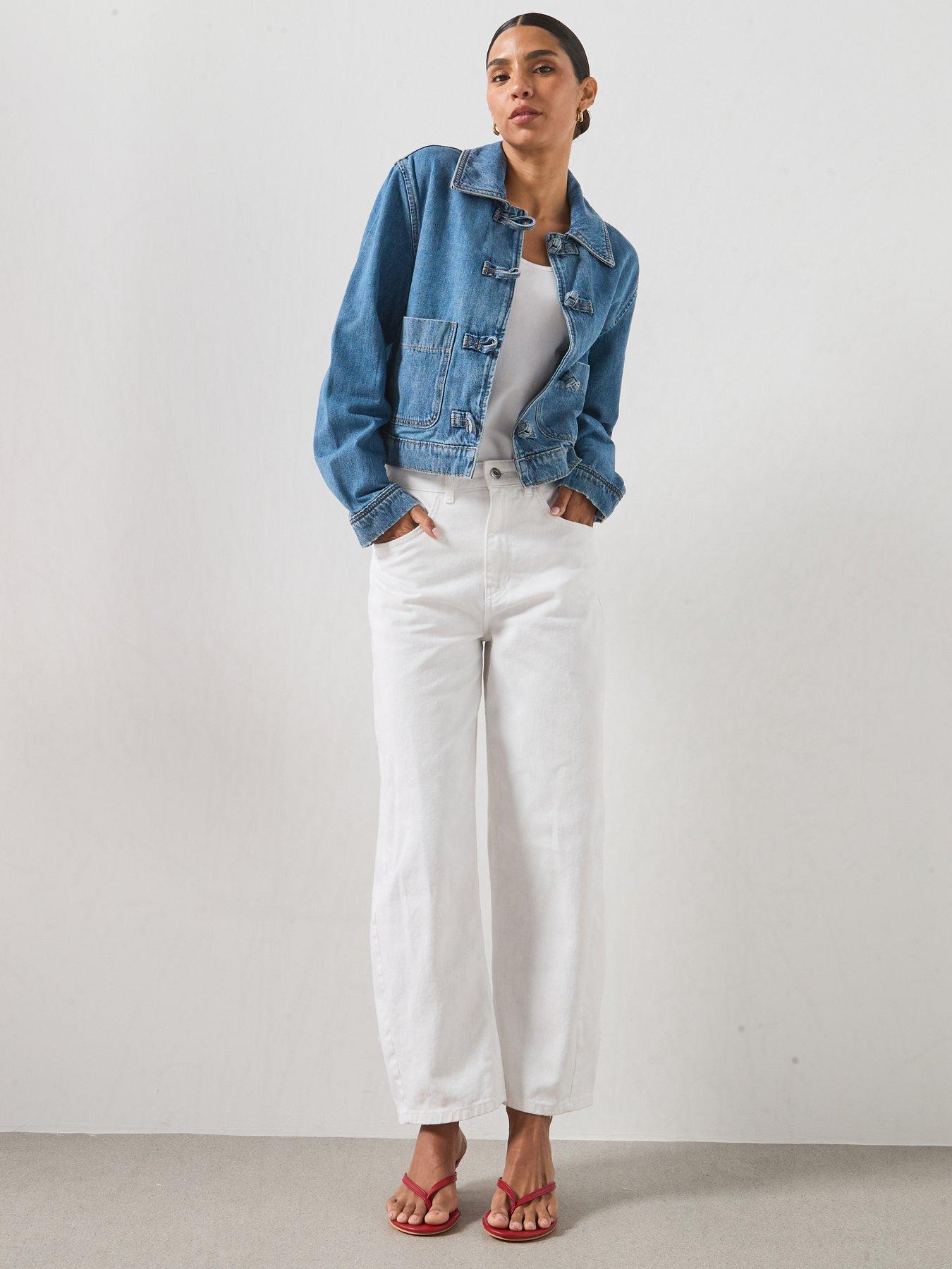 Image 6 of 6 of Mango Denim Jacket with Toggle Details - Medium Blue